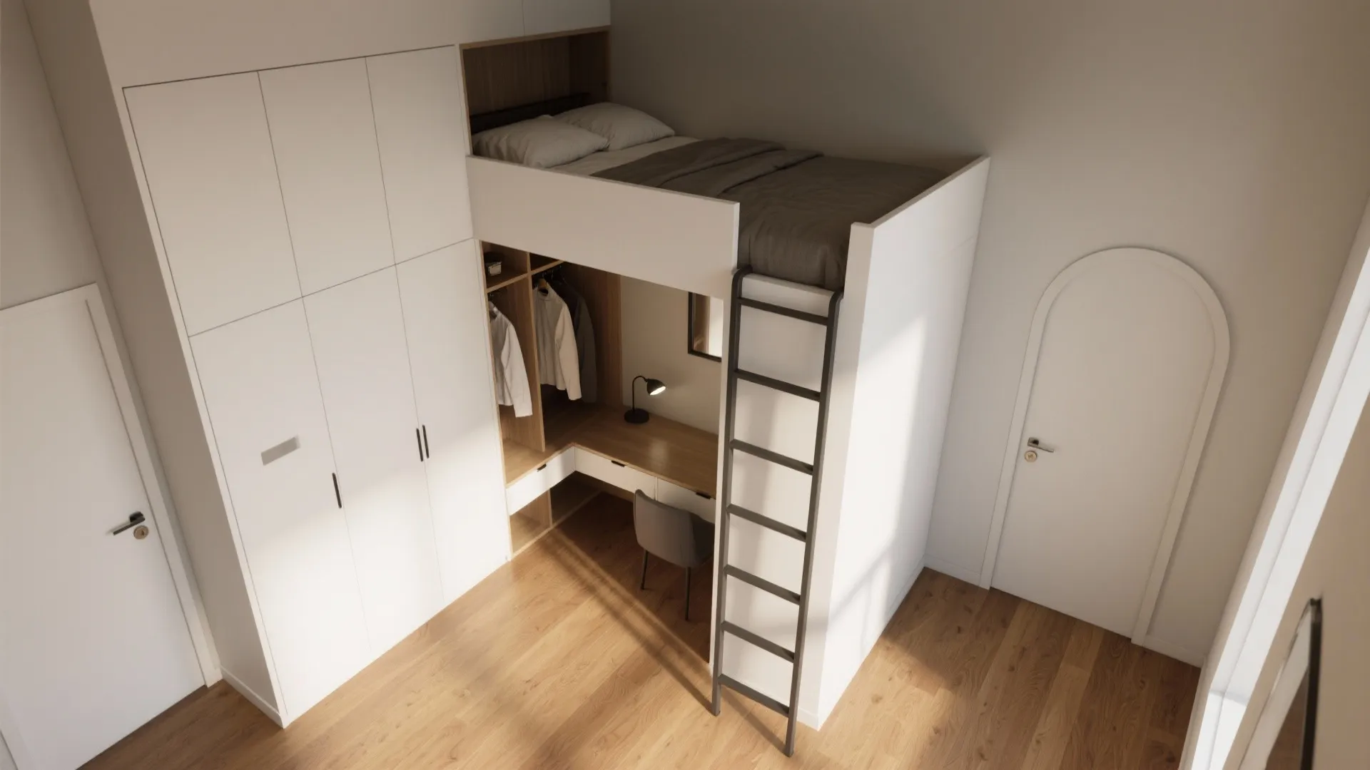 Loft Beds With Wardrobe or Desk Below