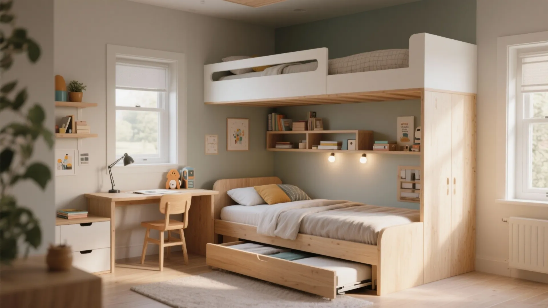 2. Loft + twin + trundle