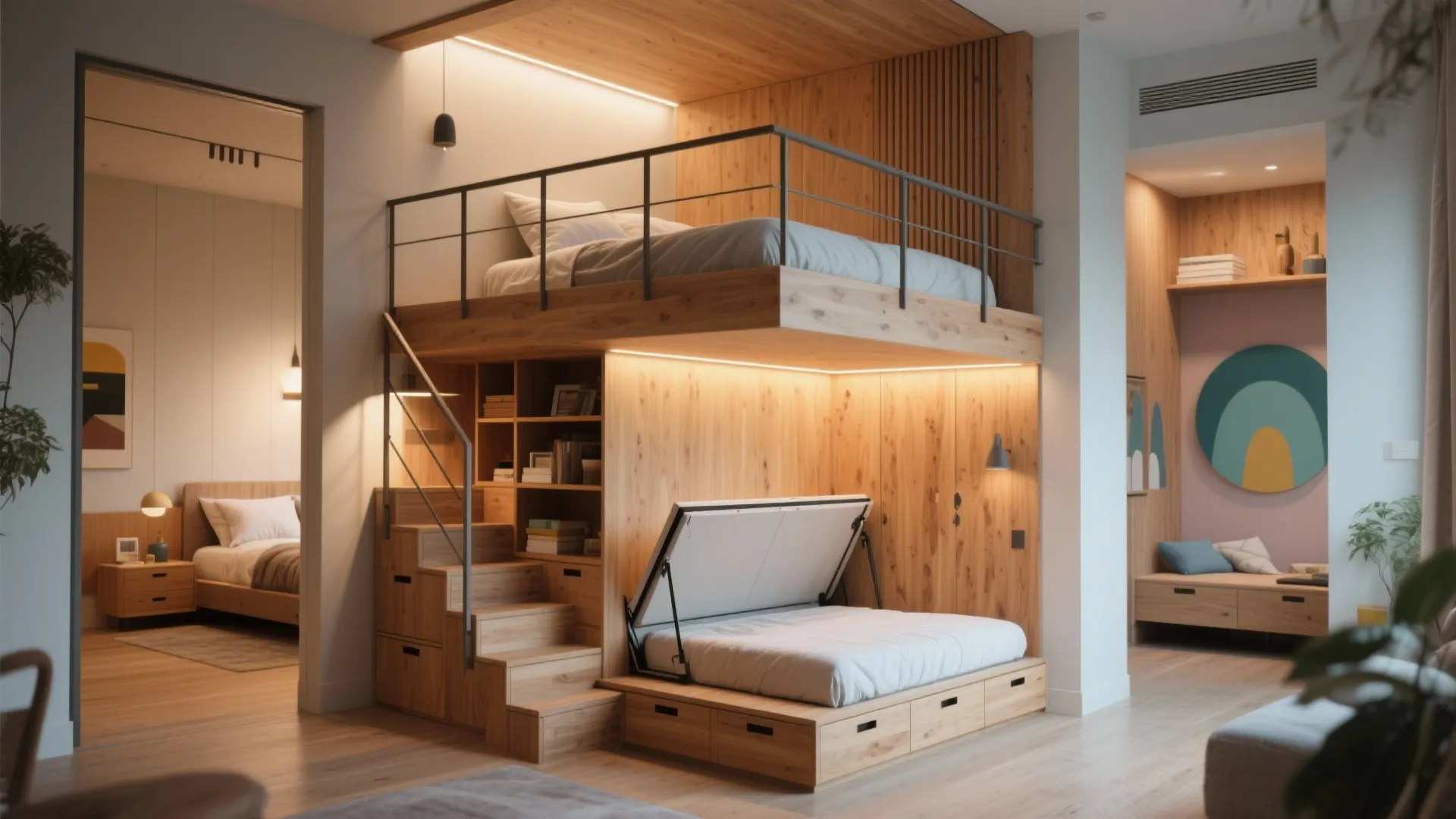 2. Bunk-style master + flexible guest rooms