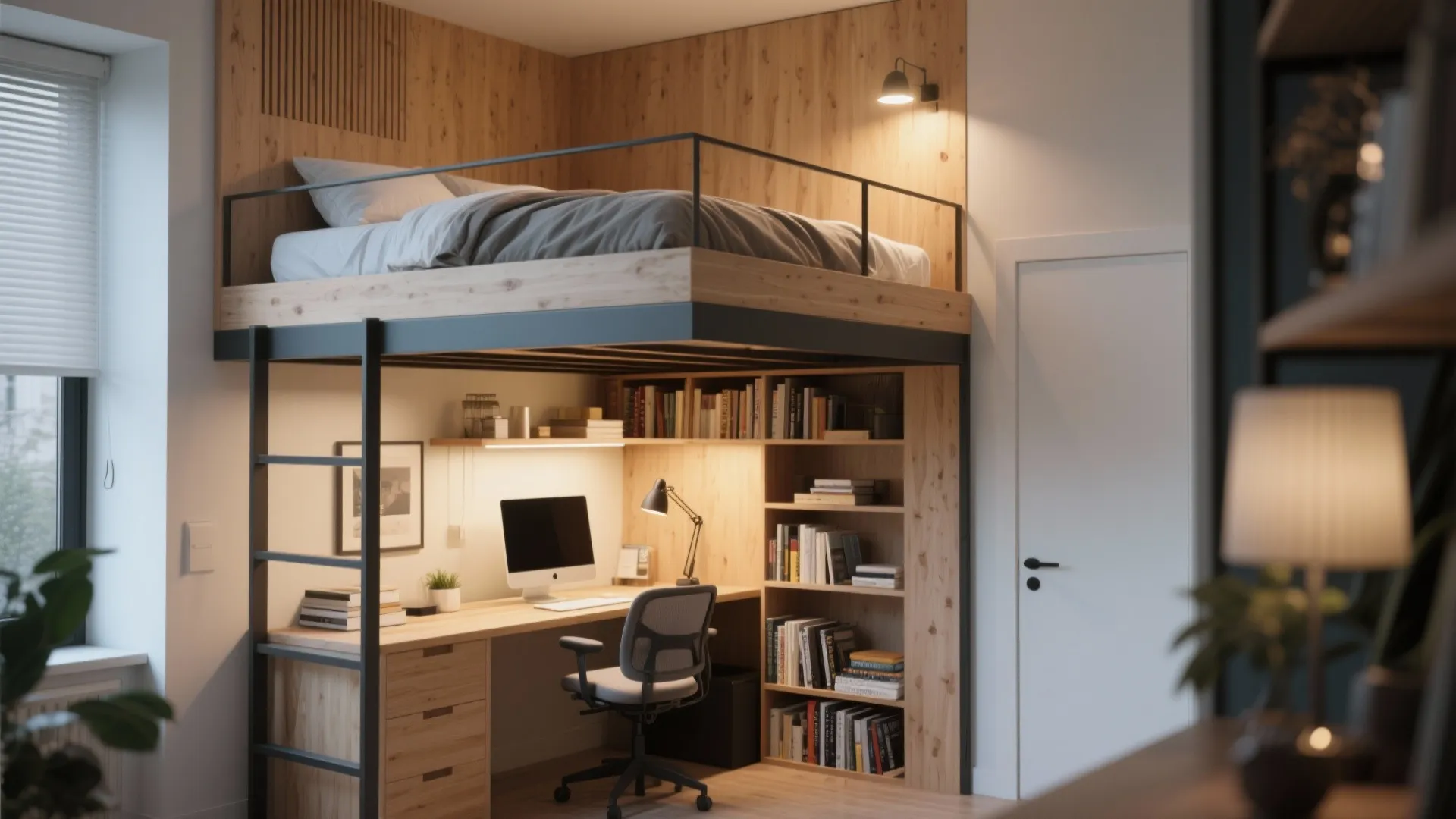 2. Lofted Platform for Multi-Function Living