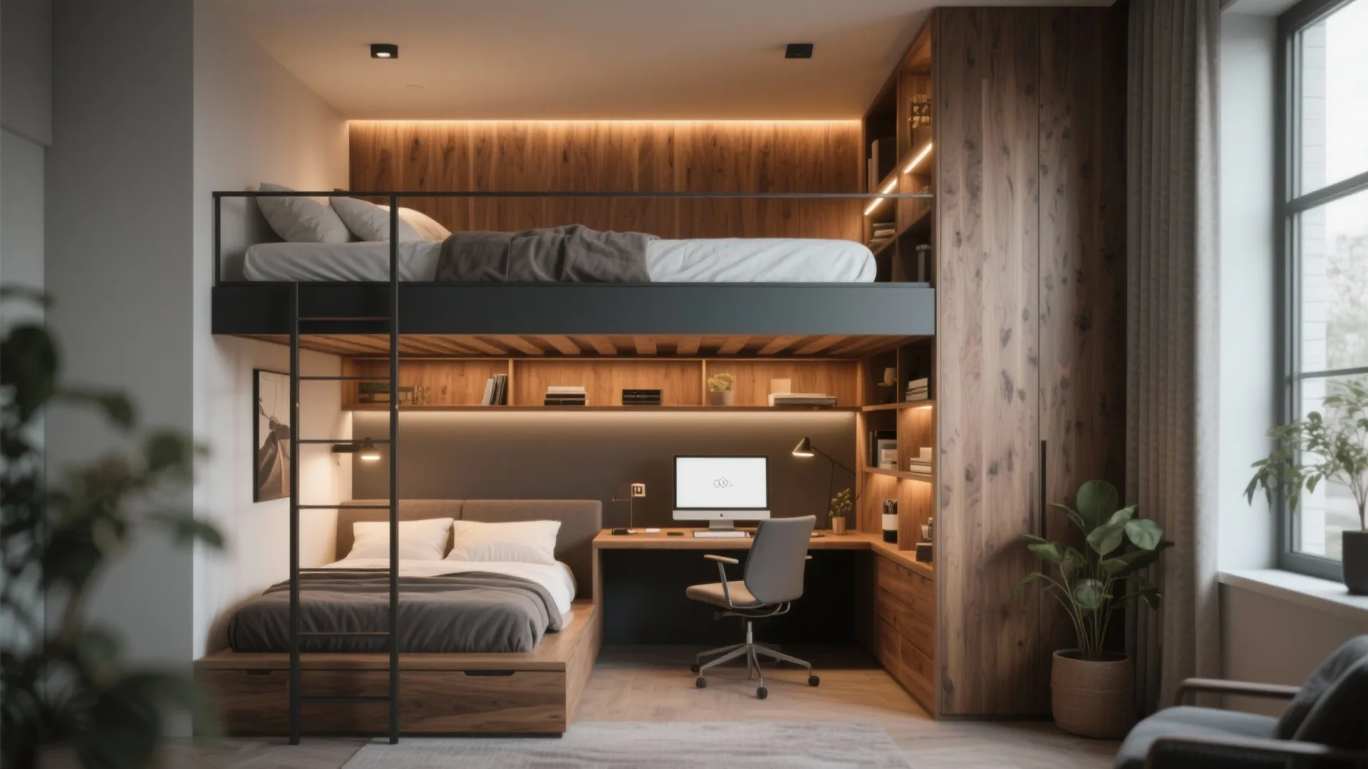 4. Lofted Bed for Double Duty