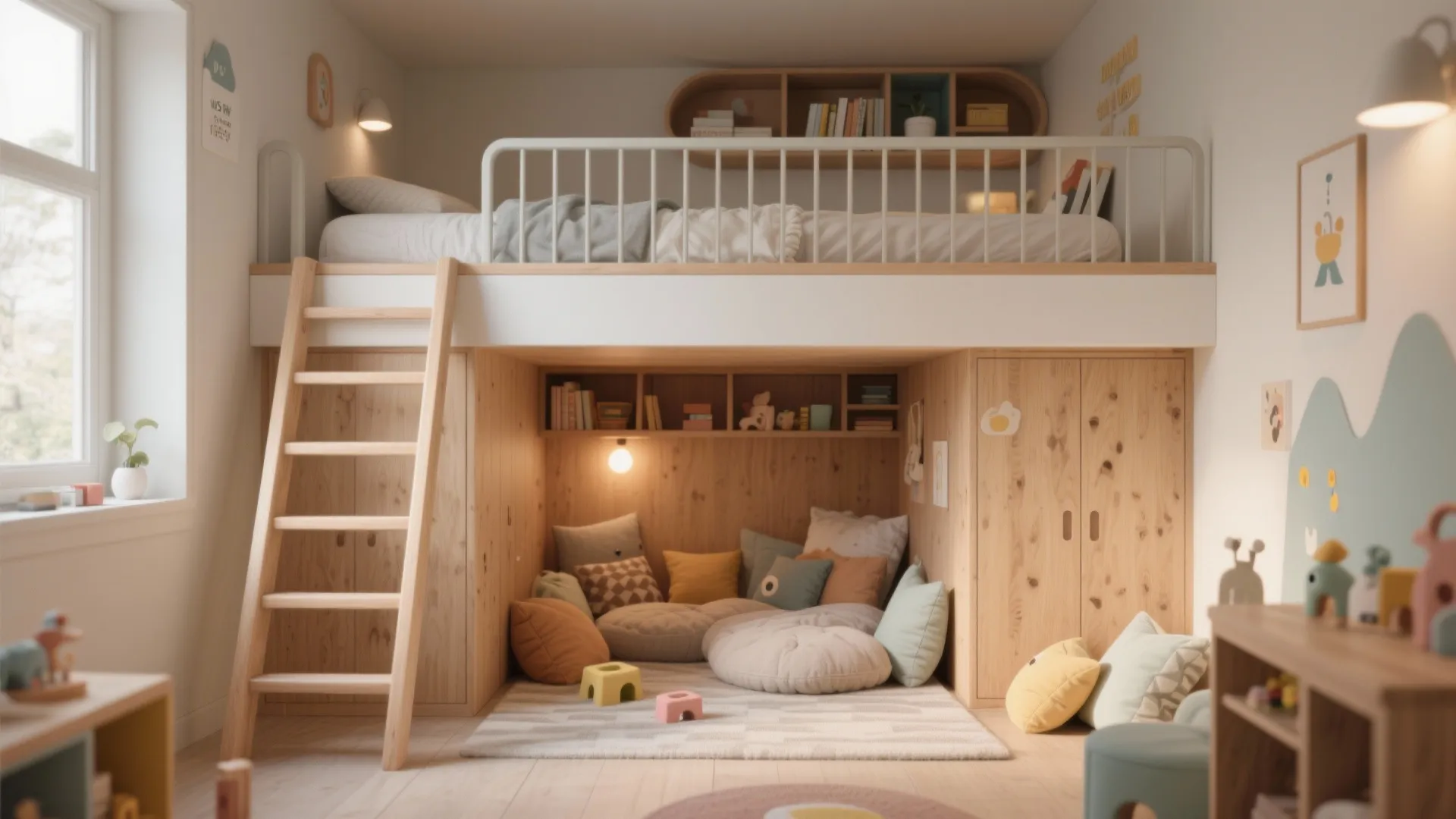 1. Vertical play + lofted bed
