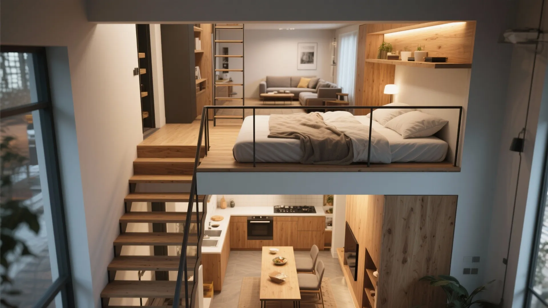 3. Lofted Second Bedroom to Maximize Footprint