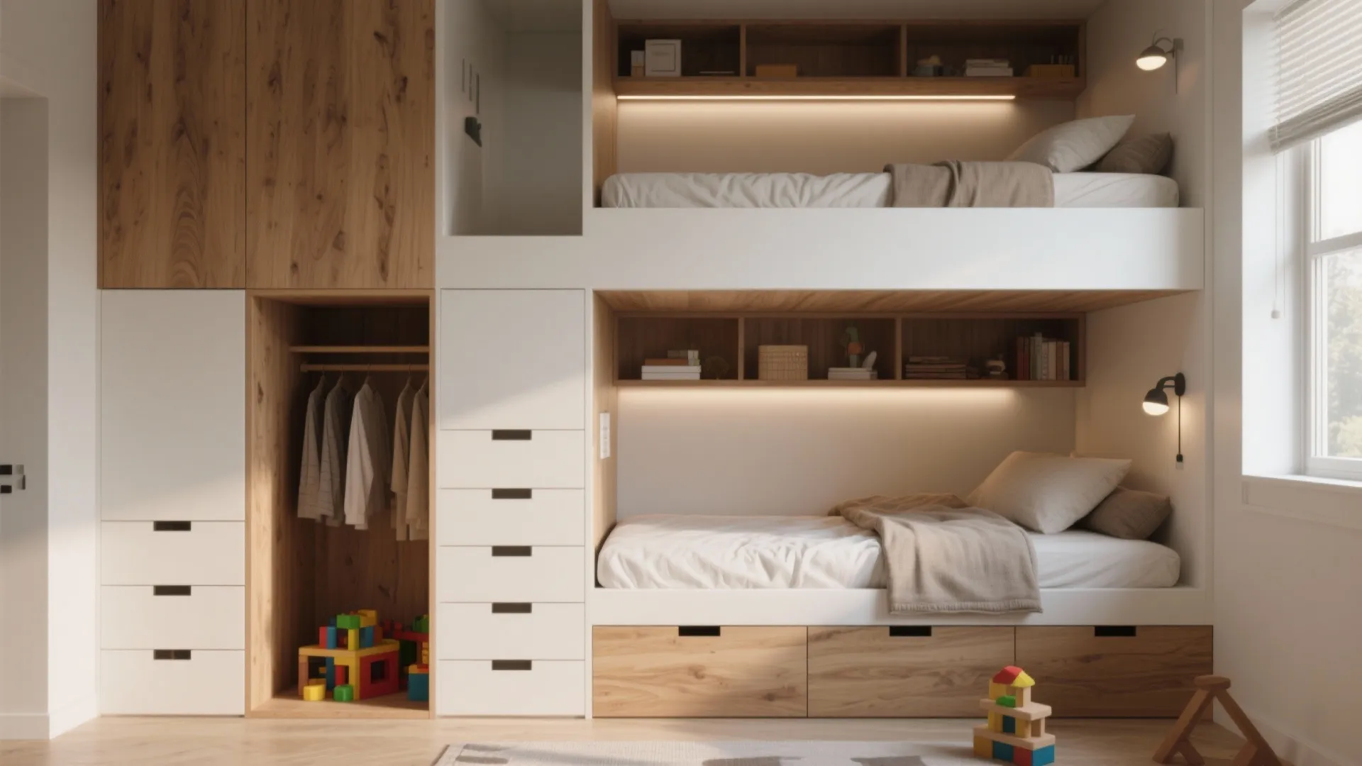 Lofted Bunk with Built-in Storage