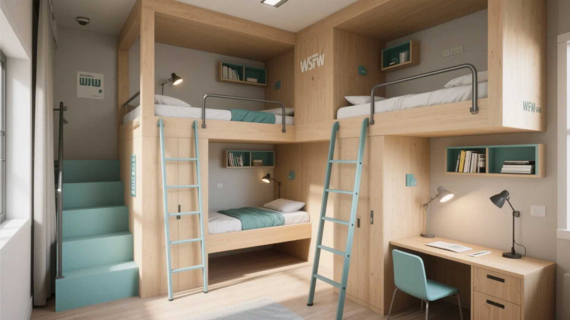 Lofted Bunks and Under-bed Zones