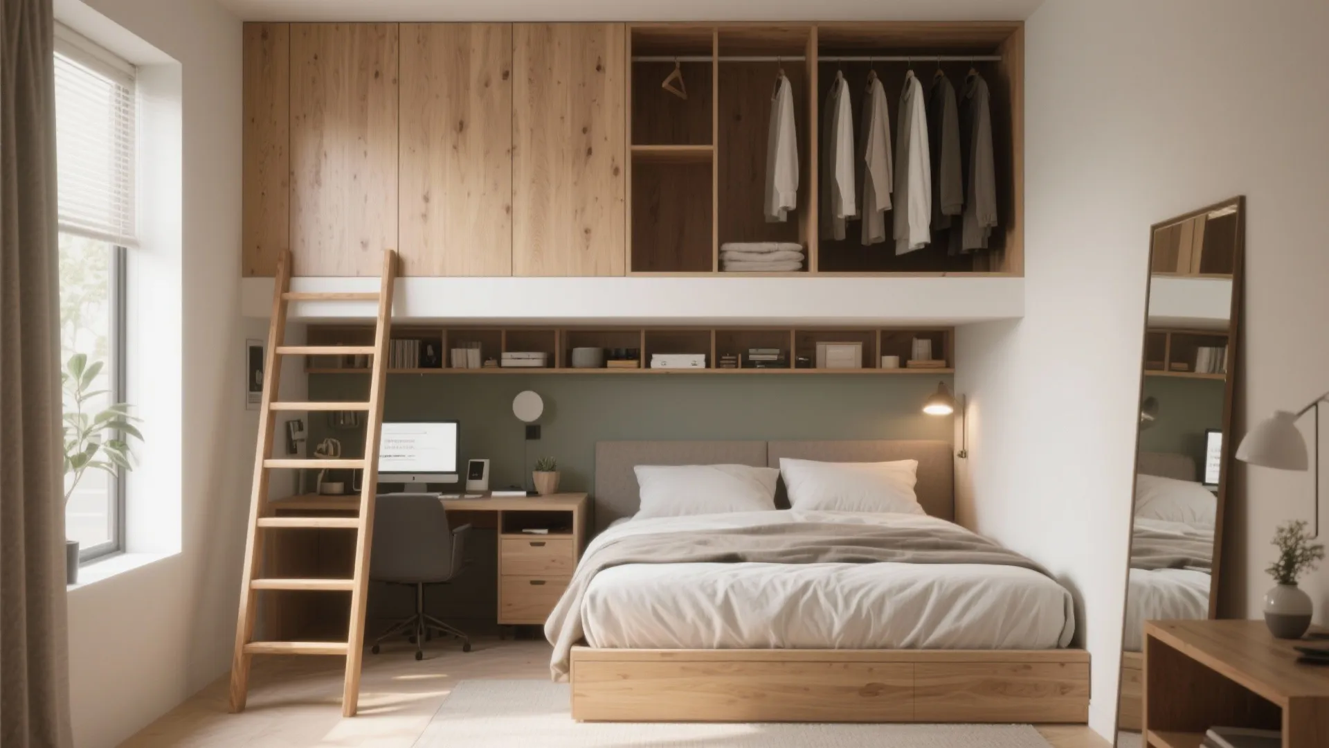 5. Lofted Closet with Workspace Below