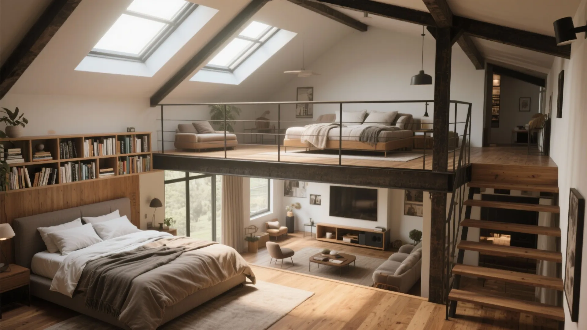 2. Lofted master suite for privacy