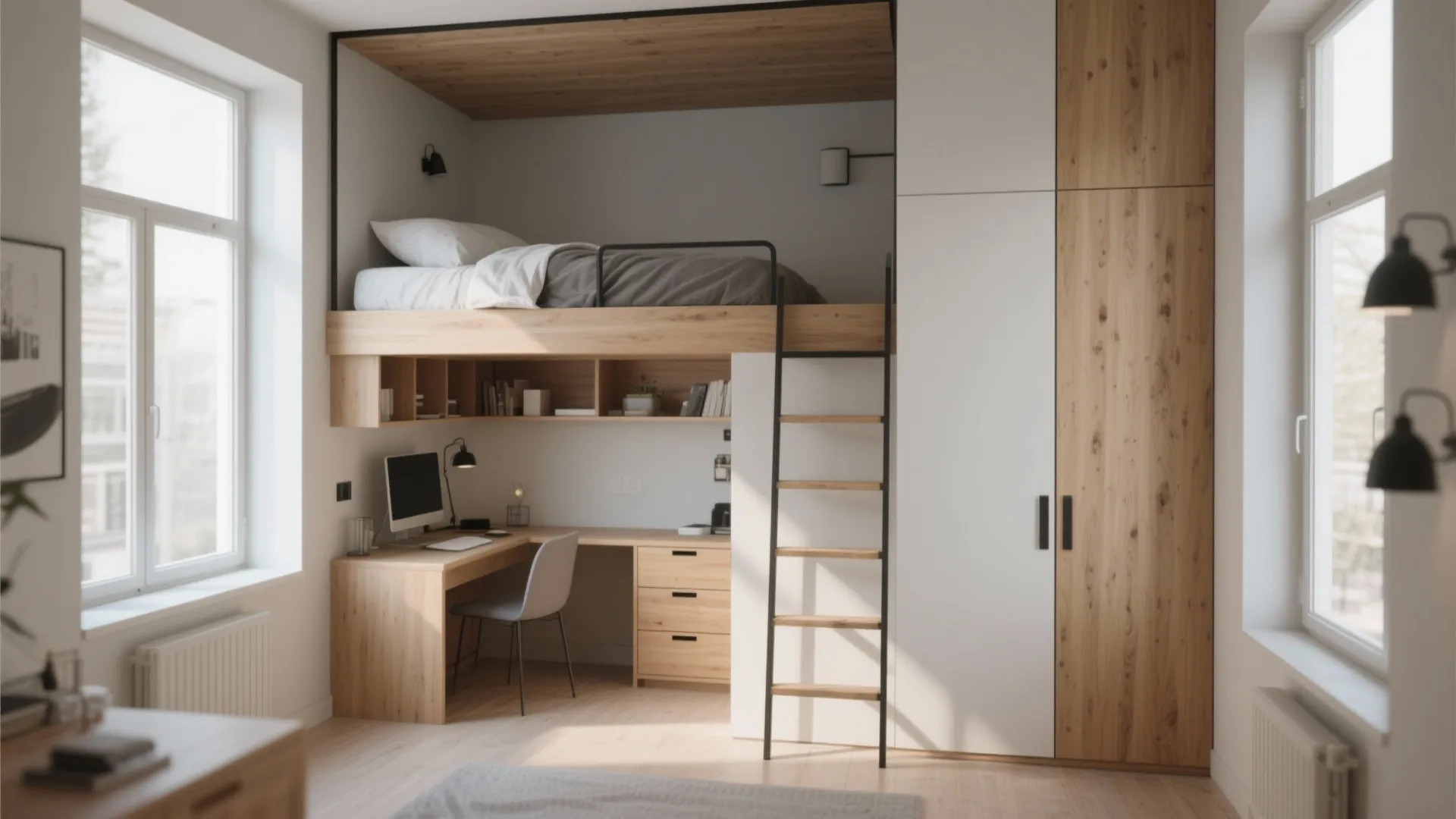 2. Lofted Sleeping Platform