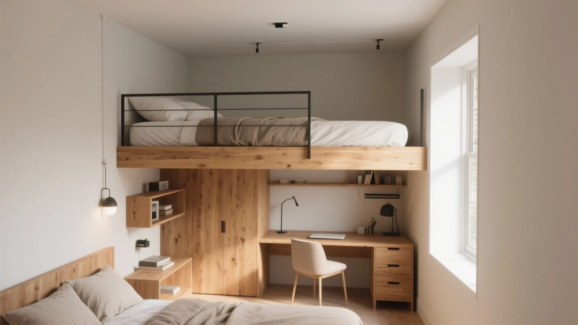 2. Lofted Sleep Zone: Raise the Bed