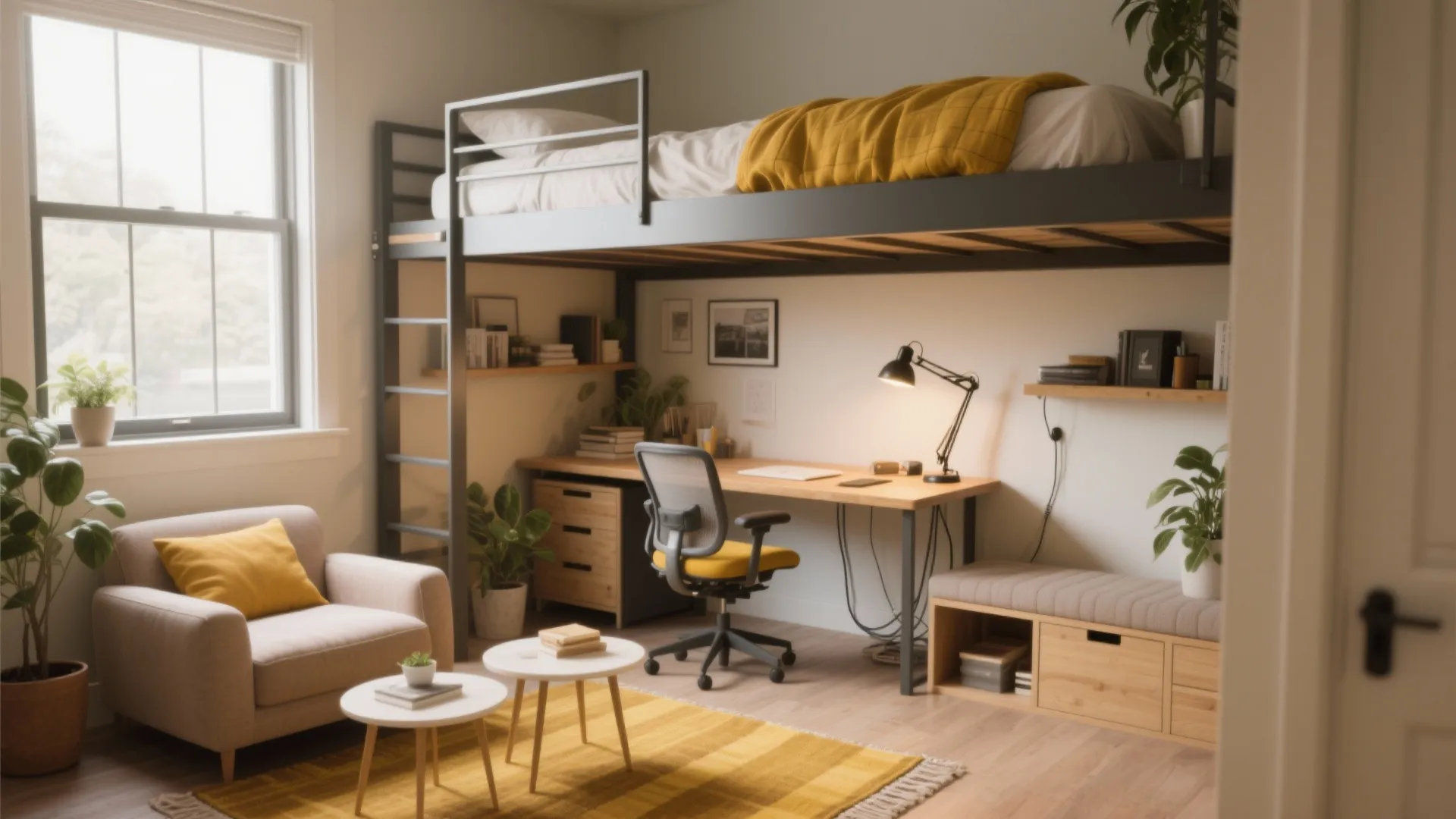Lofted Bed + Multi-Tasking Furniture