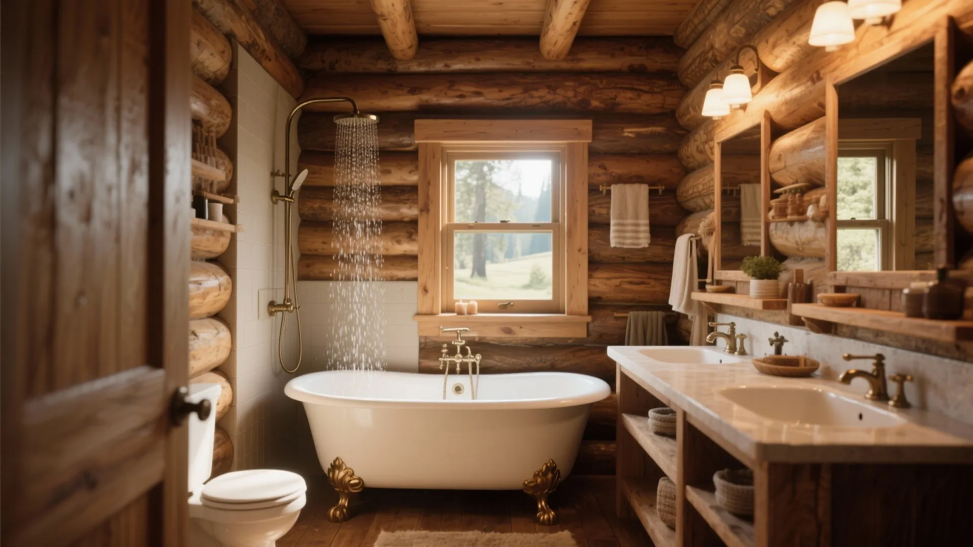 10 Log Home Bathroom Ideas You’ll Love: Small space, big charm: bathroom inspiration for your cozy log cabin