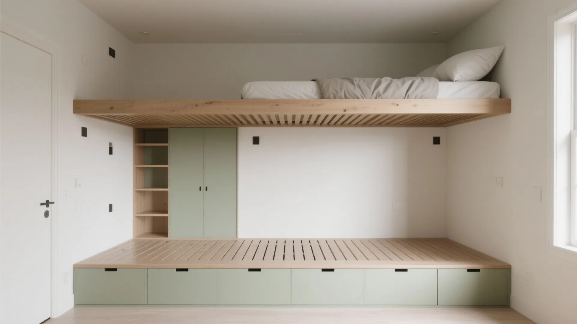 Wall-to-Wall Longitudinal Loft to Keep the Center Tall