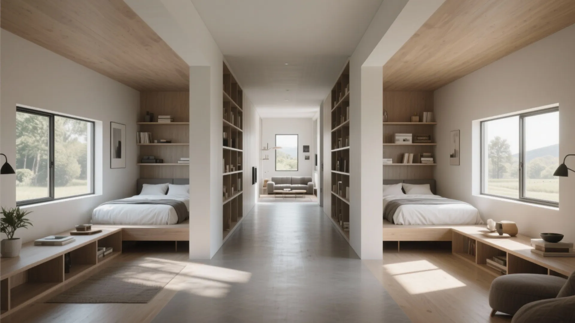 3. Long narrow shouse with split layout