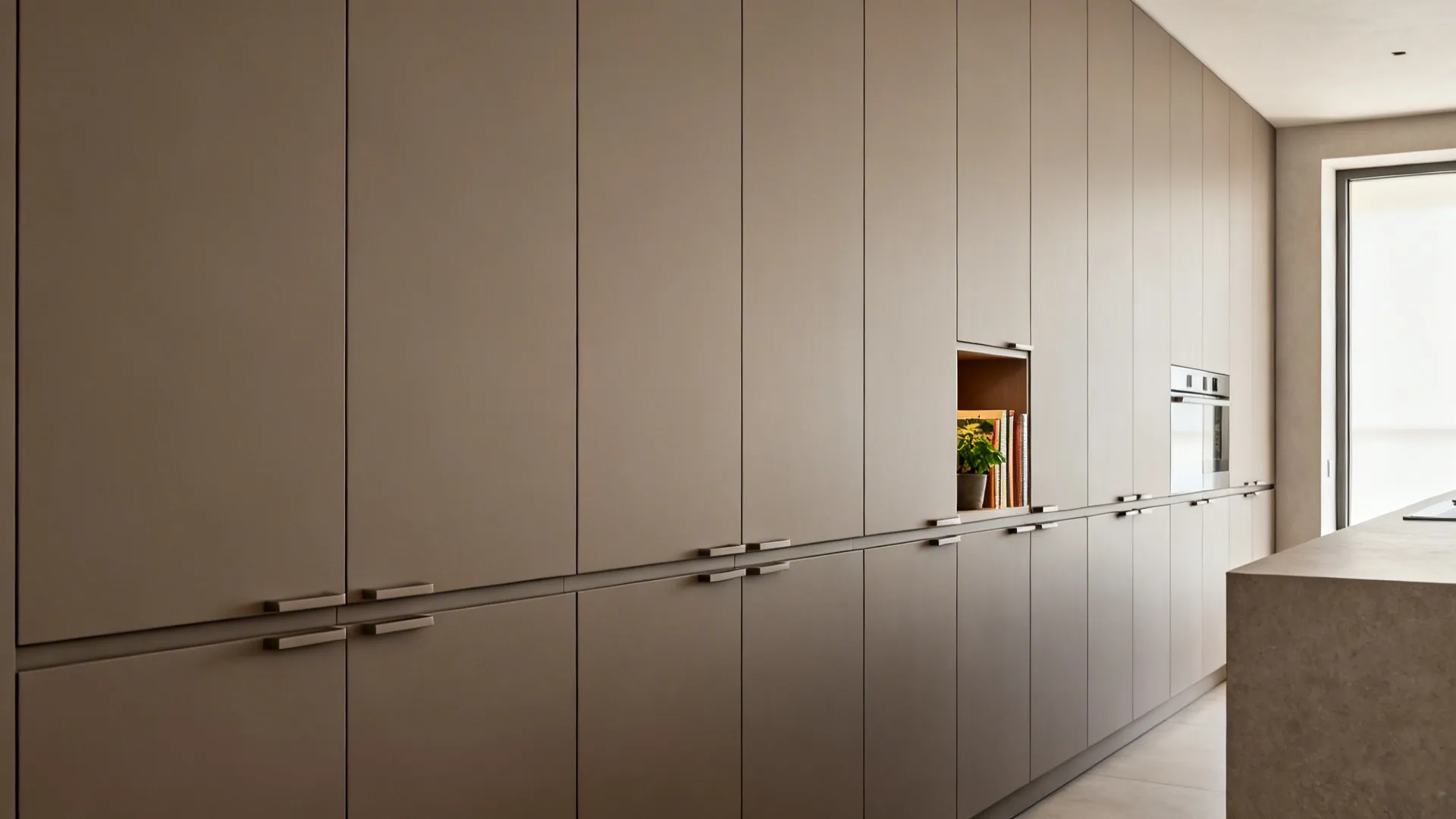 Long, minimal slab fronts for a continuous line