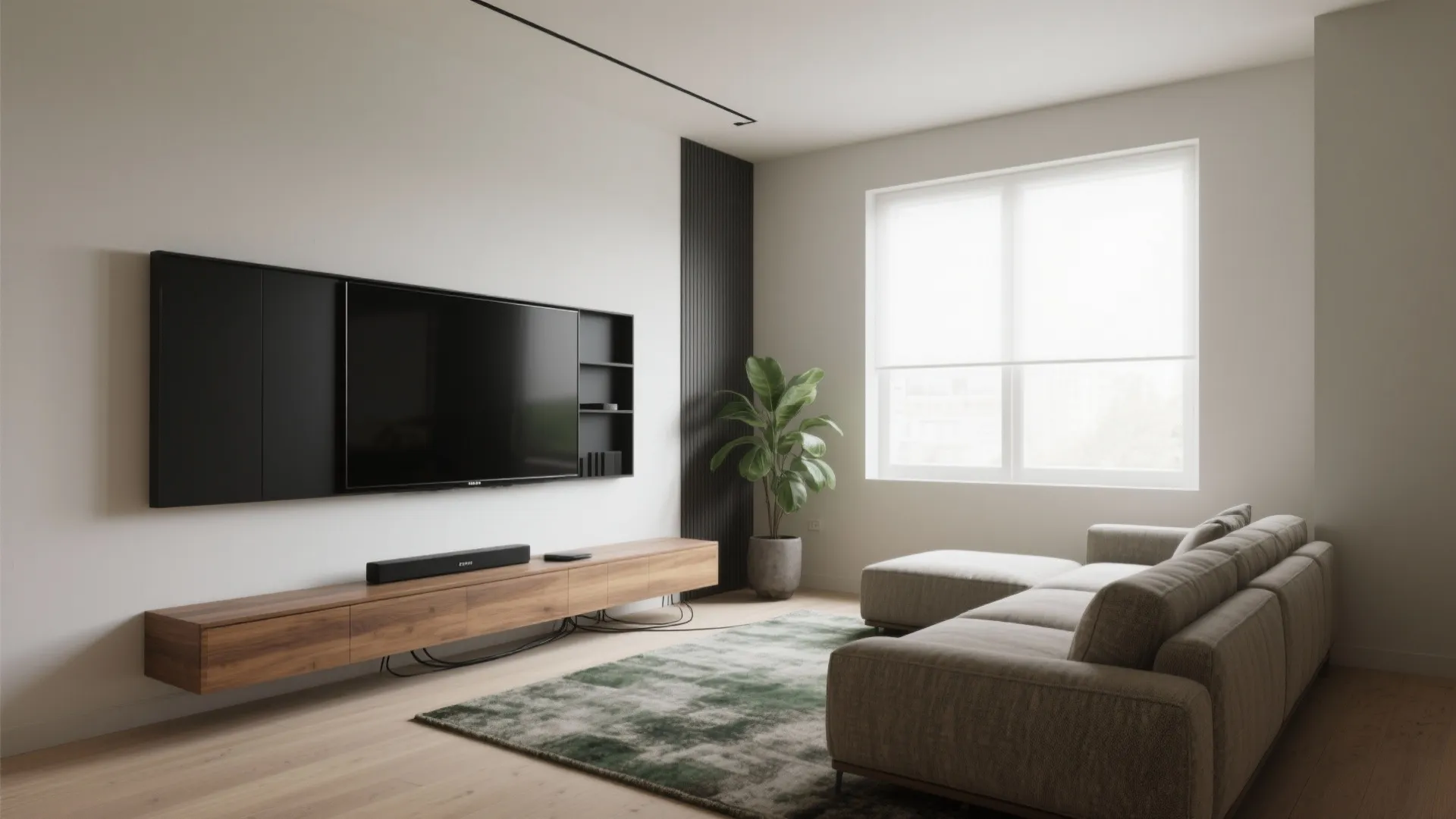 Float the TV on the longest wall