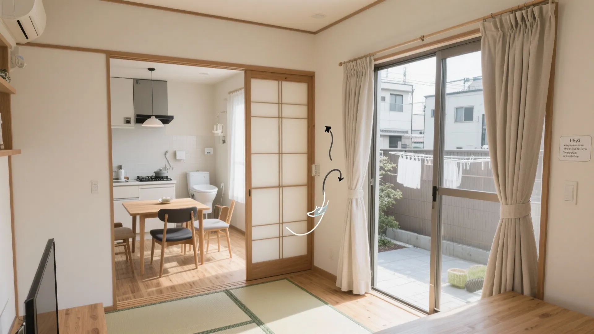 回遊動線で掃除も家事も早く終わる｜動線規整と日式風格