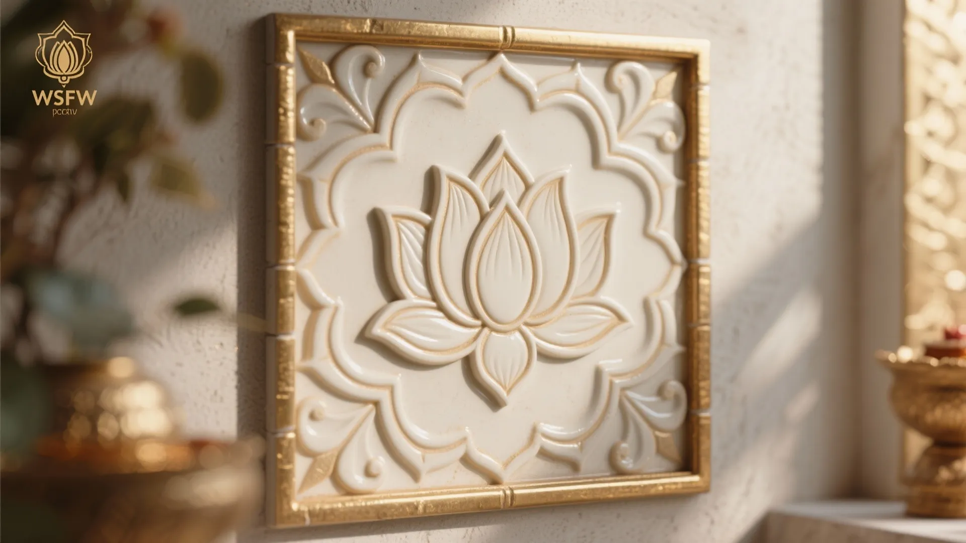 Patterned Encaustic or Ceramic Accent Panel