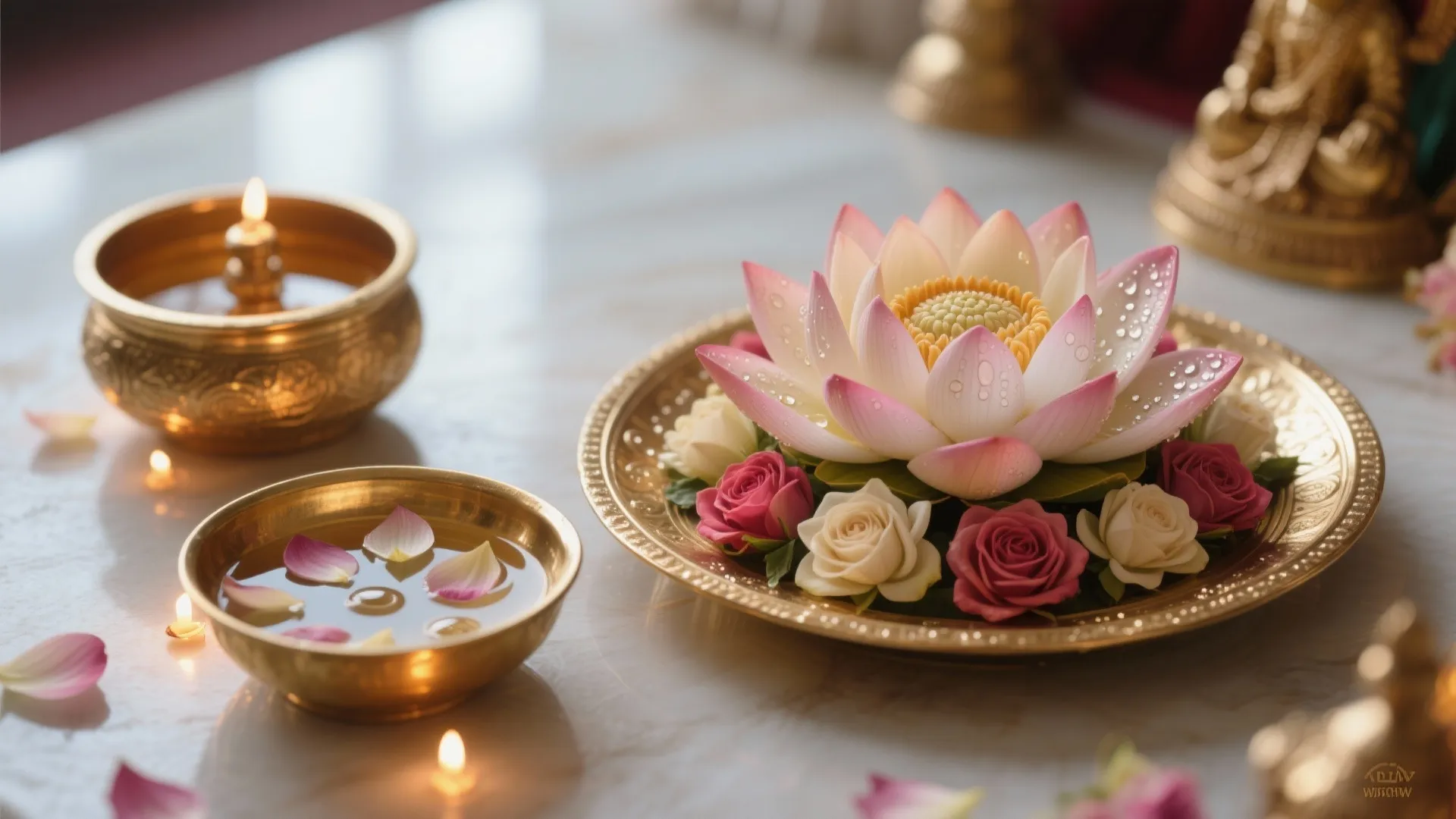 Lotus-Focused Mandap Centerpiece