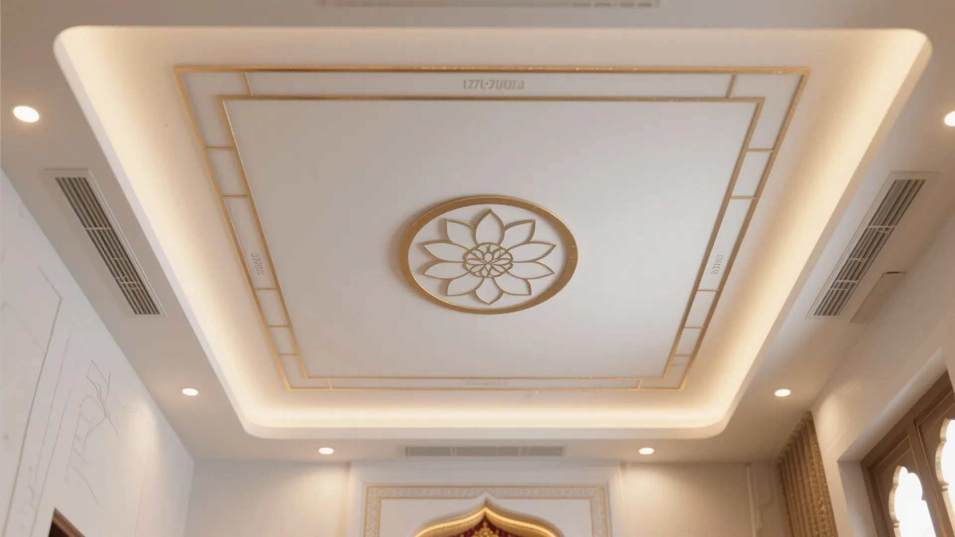 Lotus Motif Gypsum Cove Lighting