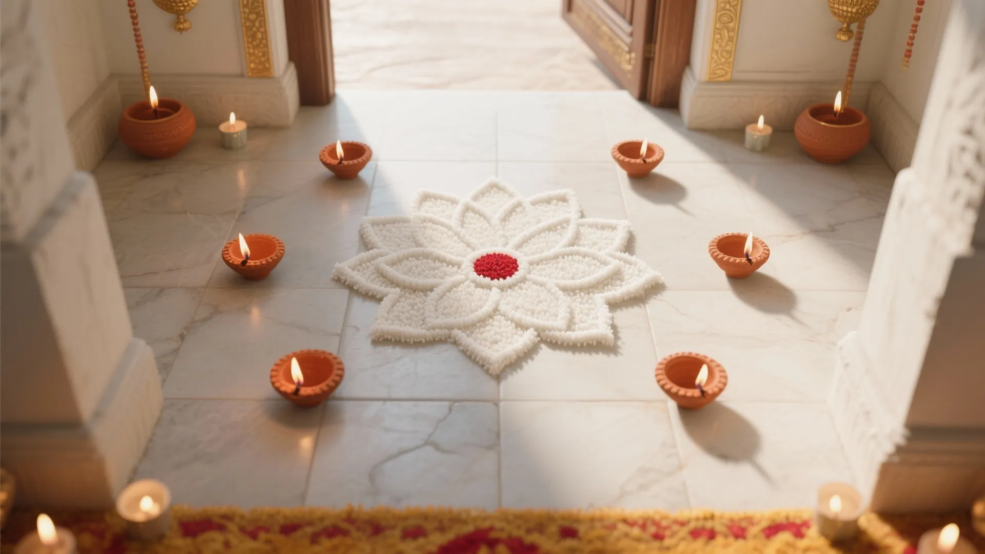 Lotus-and-Diya Minimalism