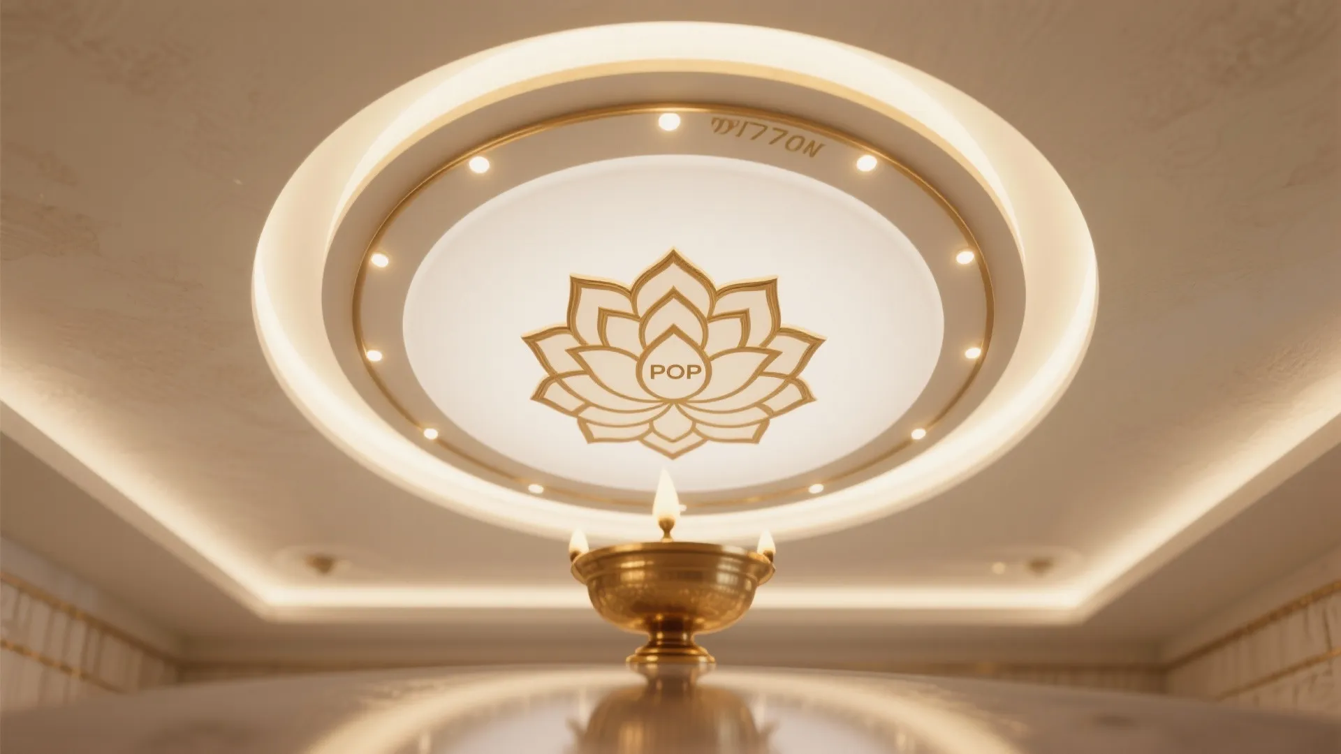 Lotus or Om Medallion with a Halo Ring