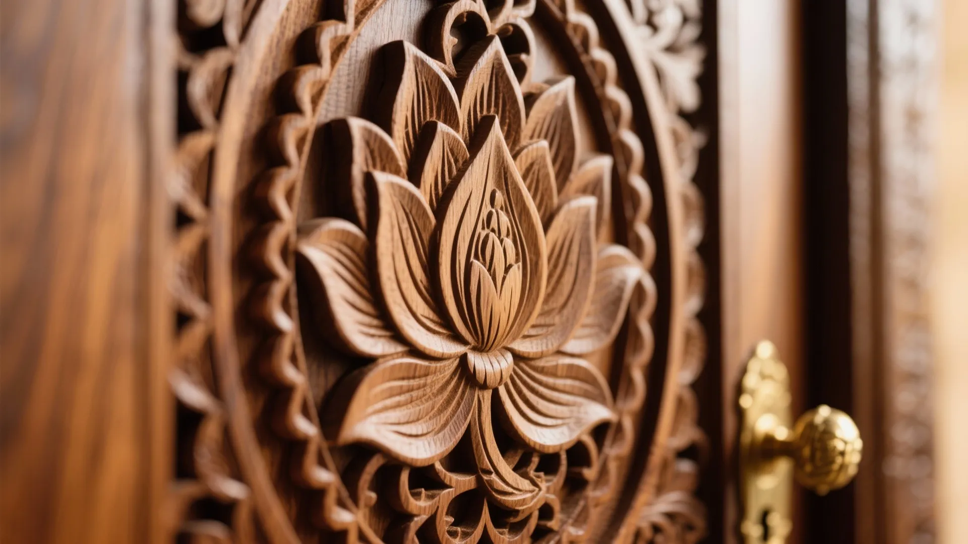 4) Solid wood doors with carved jaali windows