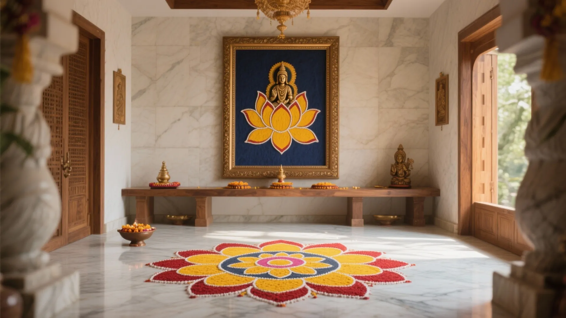 Floral Mandala with Natural Pigments