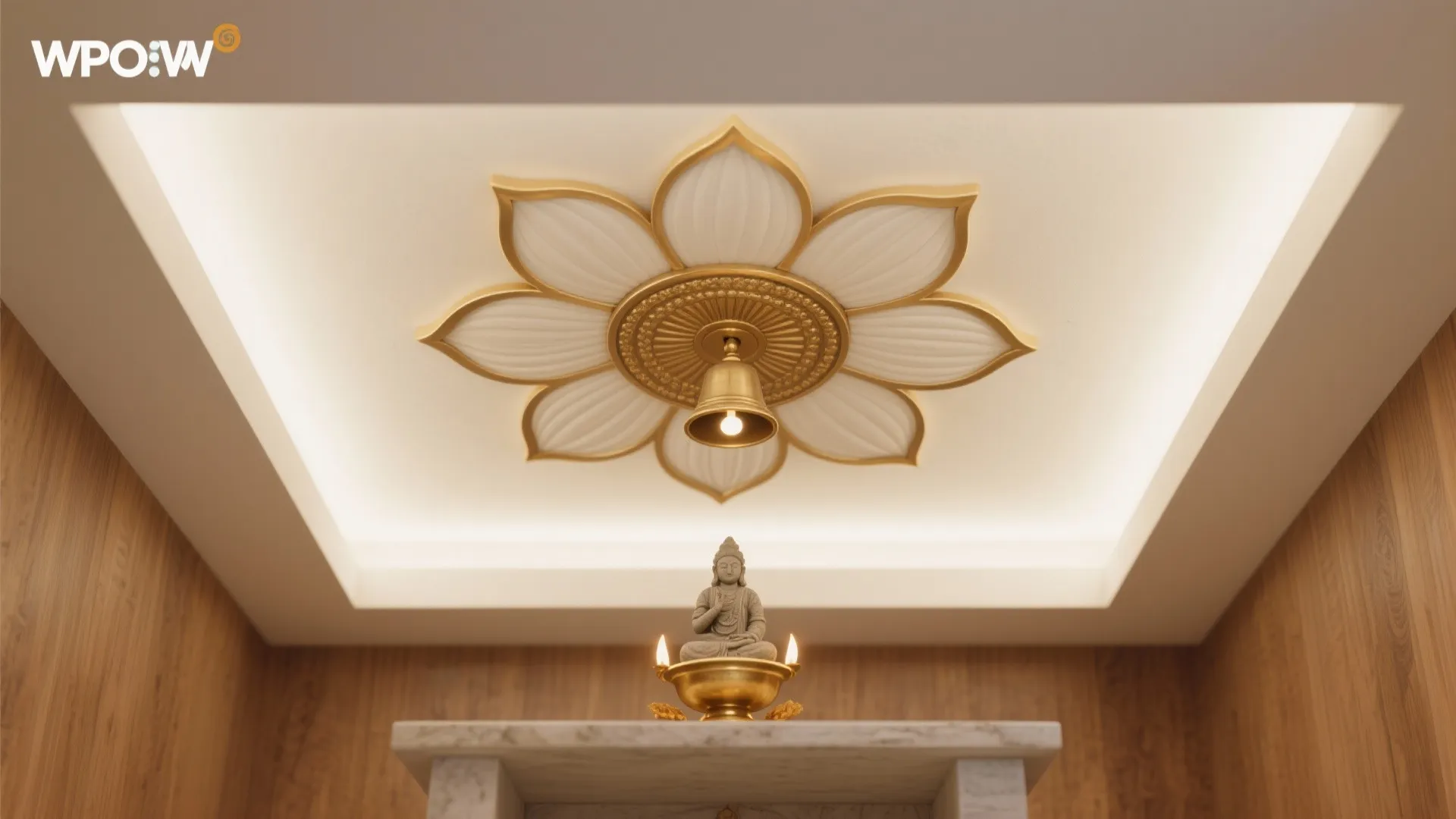 2) Lotus medallion with fluted petals