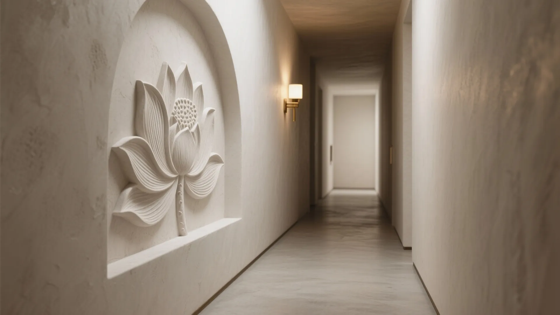 Textured Lotus Relief (Plaster or 3D Panels)
