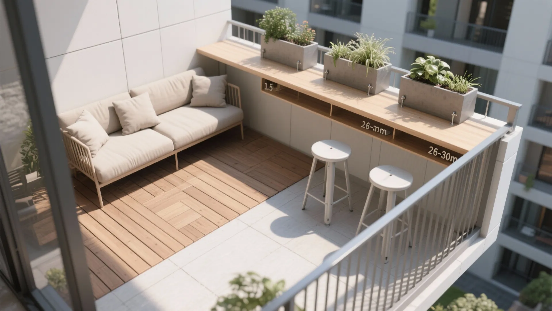 L-Shaped Lounge + Slim Bar: One Corner, Two Functions