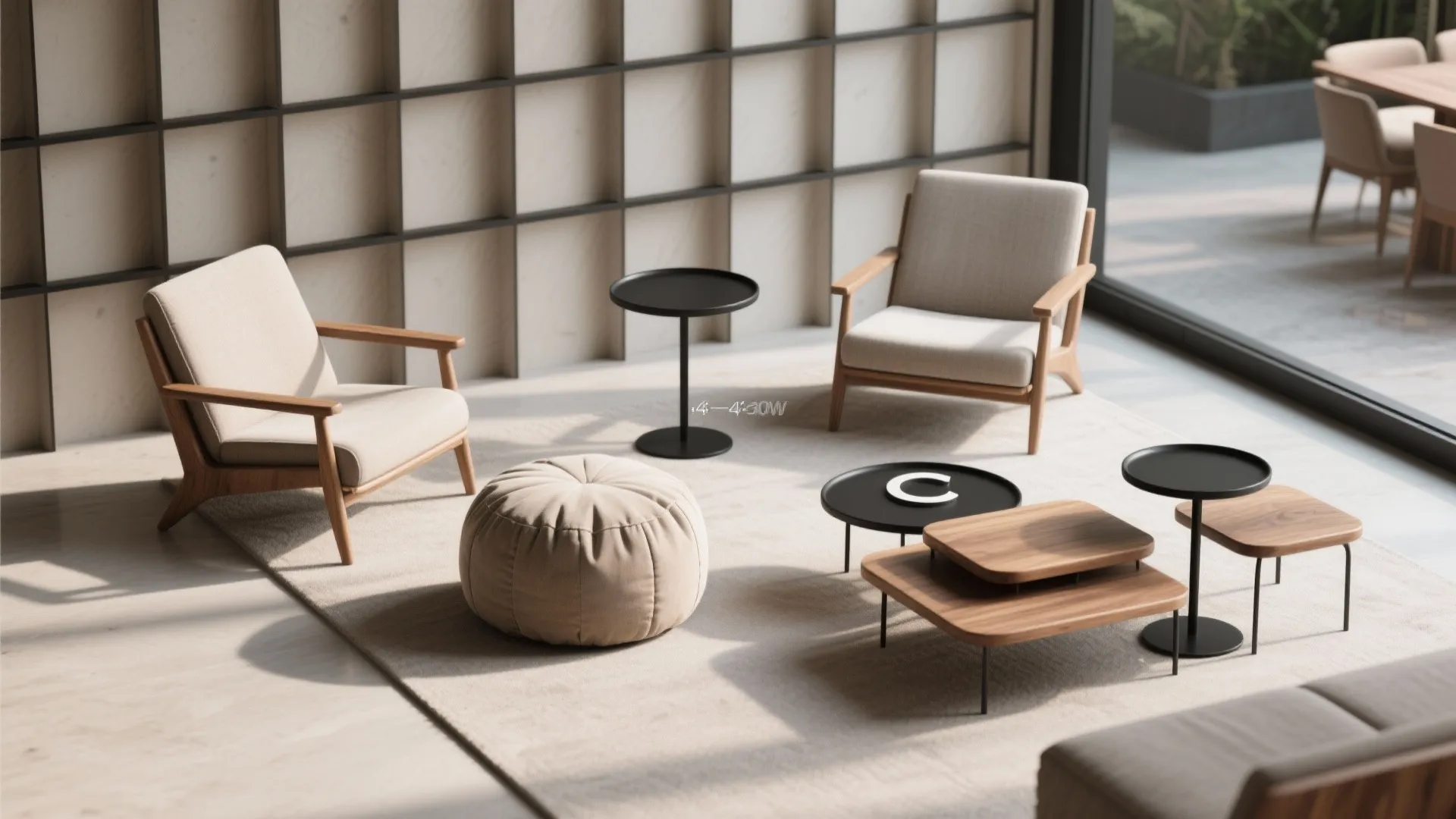 C-table + nesting tables for a lounge grid