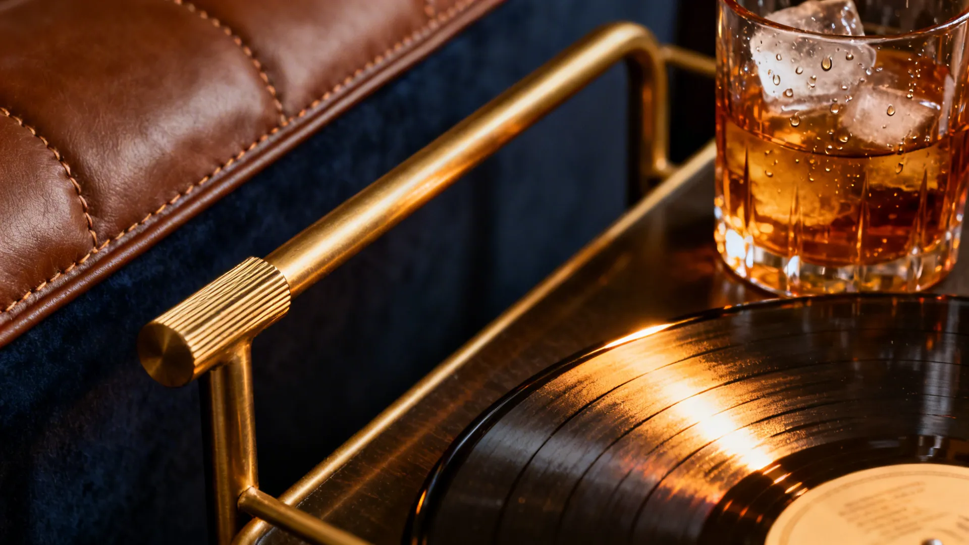 1) A Gentlemen’s Lounge Corner: leather, low light, and vinyl