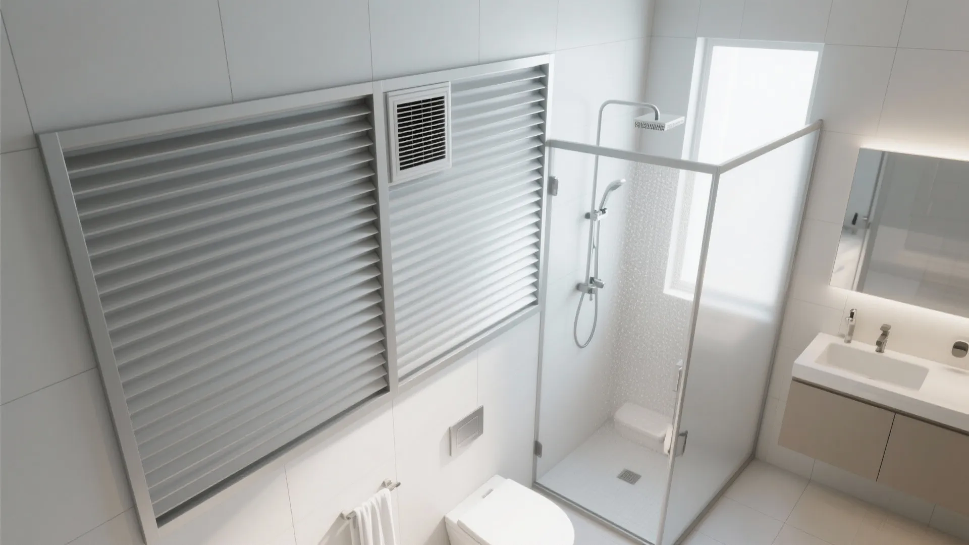 Louvered Grille With Hidden Vent Fan