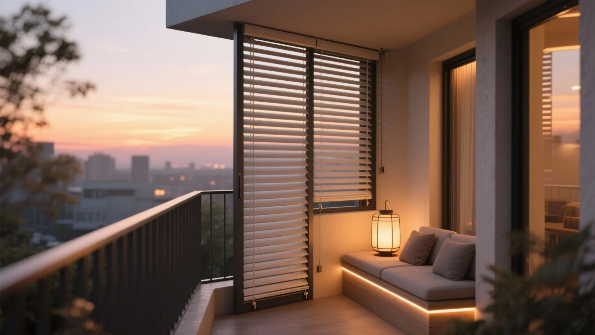 4) Sliding or louvered screens for adaptive shade and privacy