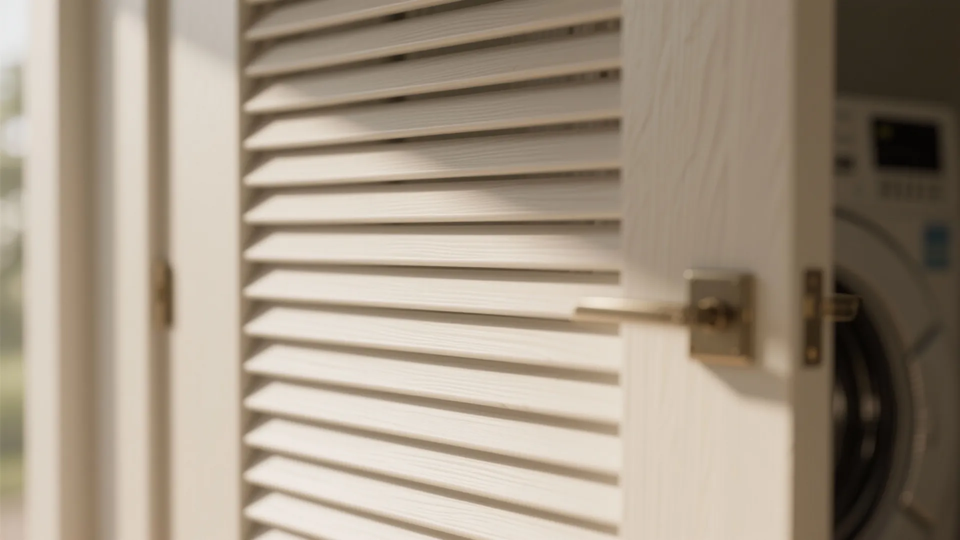 3. Louvered or Slatted Door — Ventilation meets style