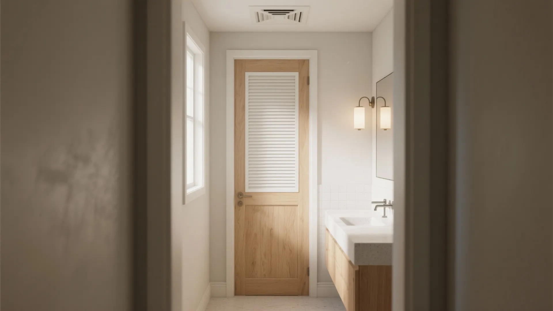 3) Louvered wooden door for stealth ventilation