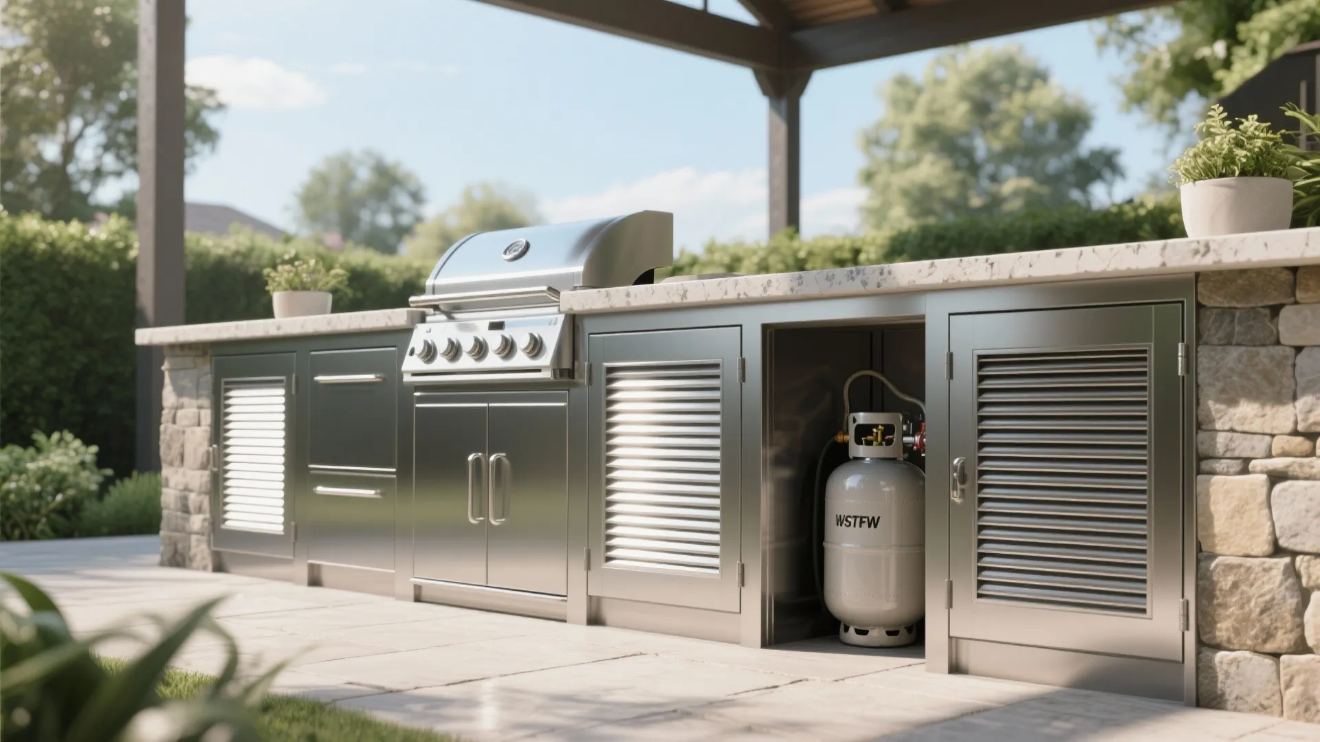 2. Louvered Stainless Steel Doors