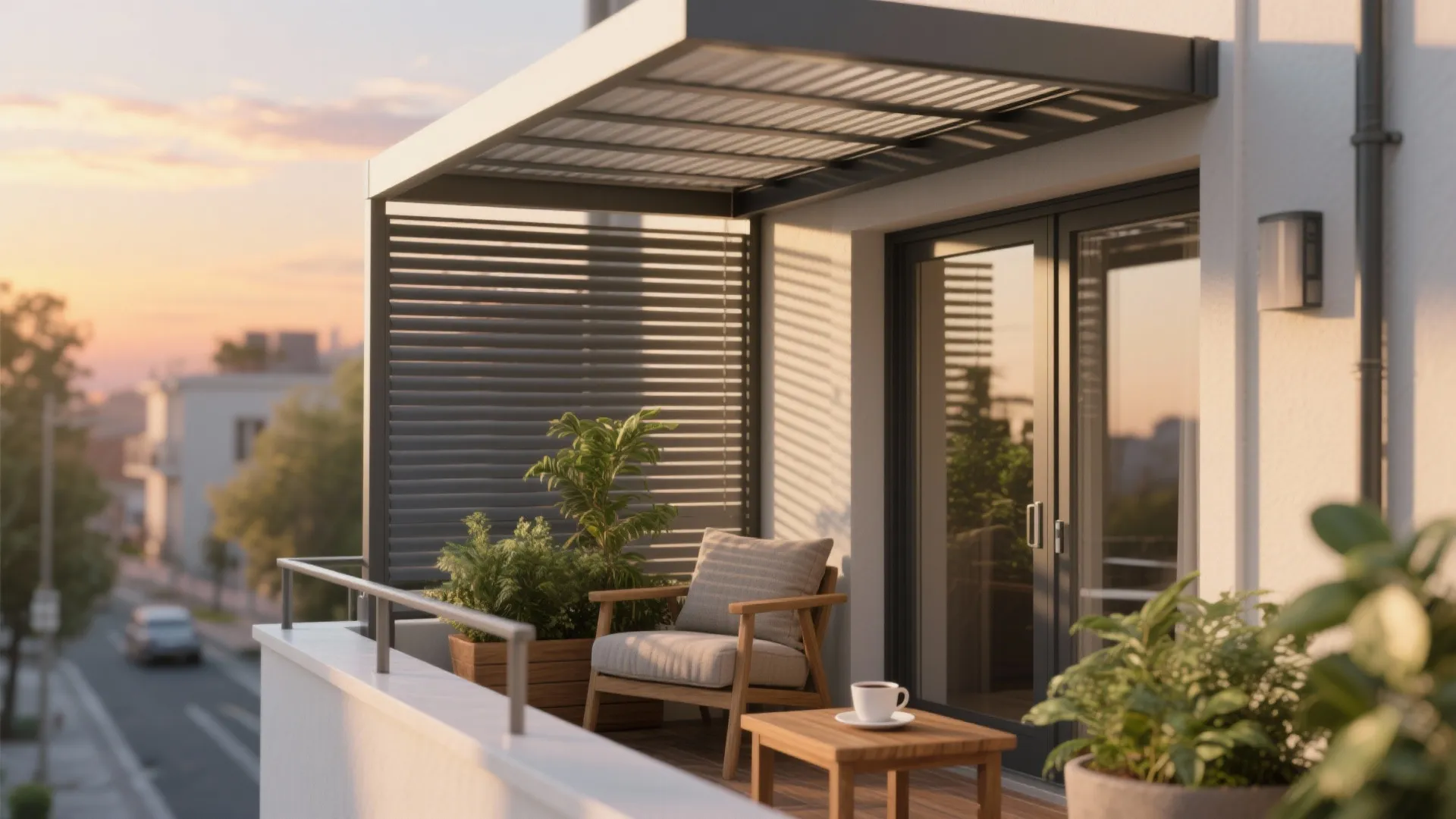 Louvered or Slatted Pergola for Adaptive Shade