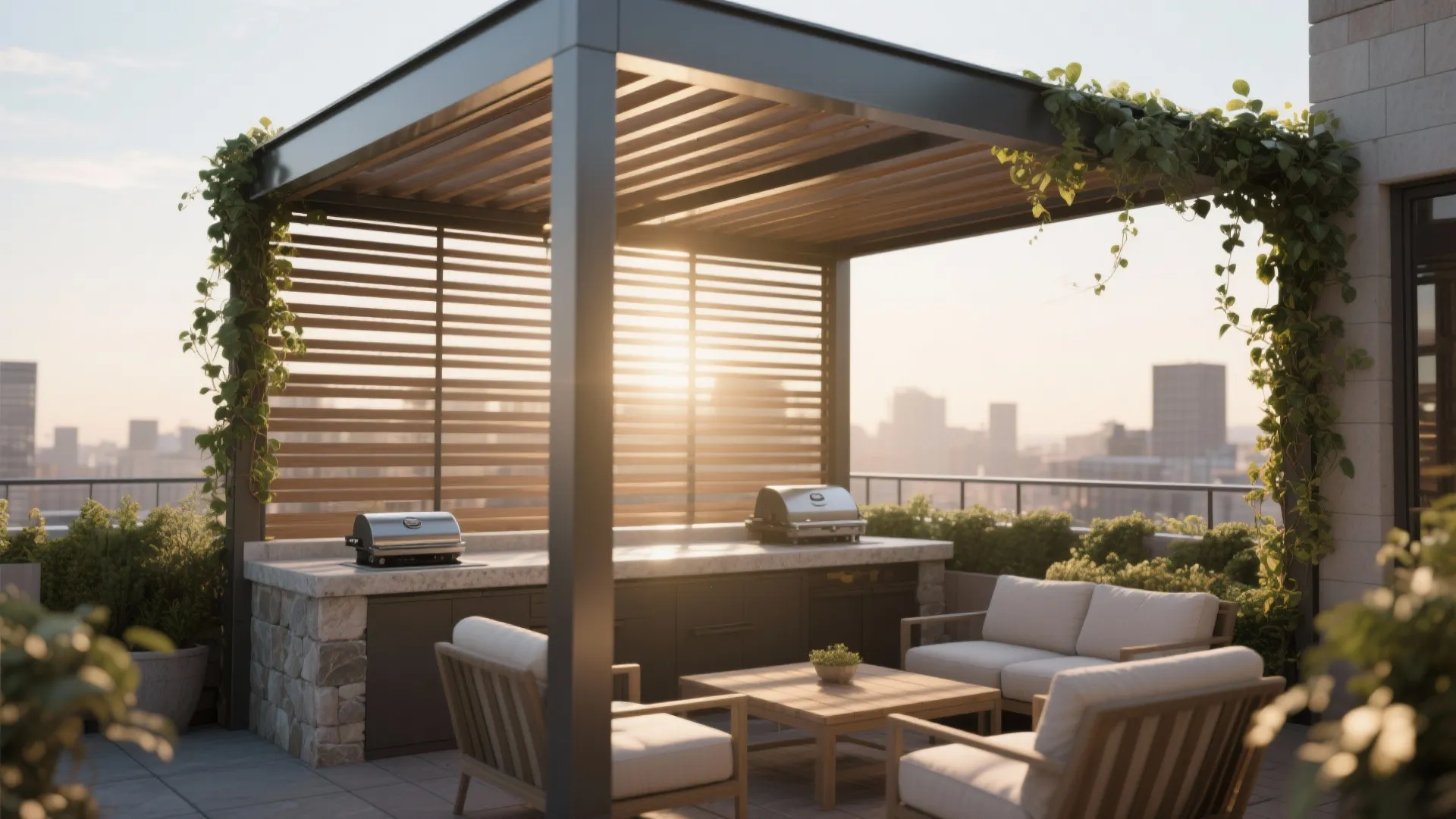 1. Pergola with Louvered Roof