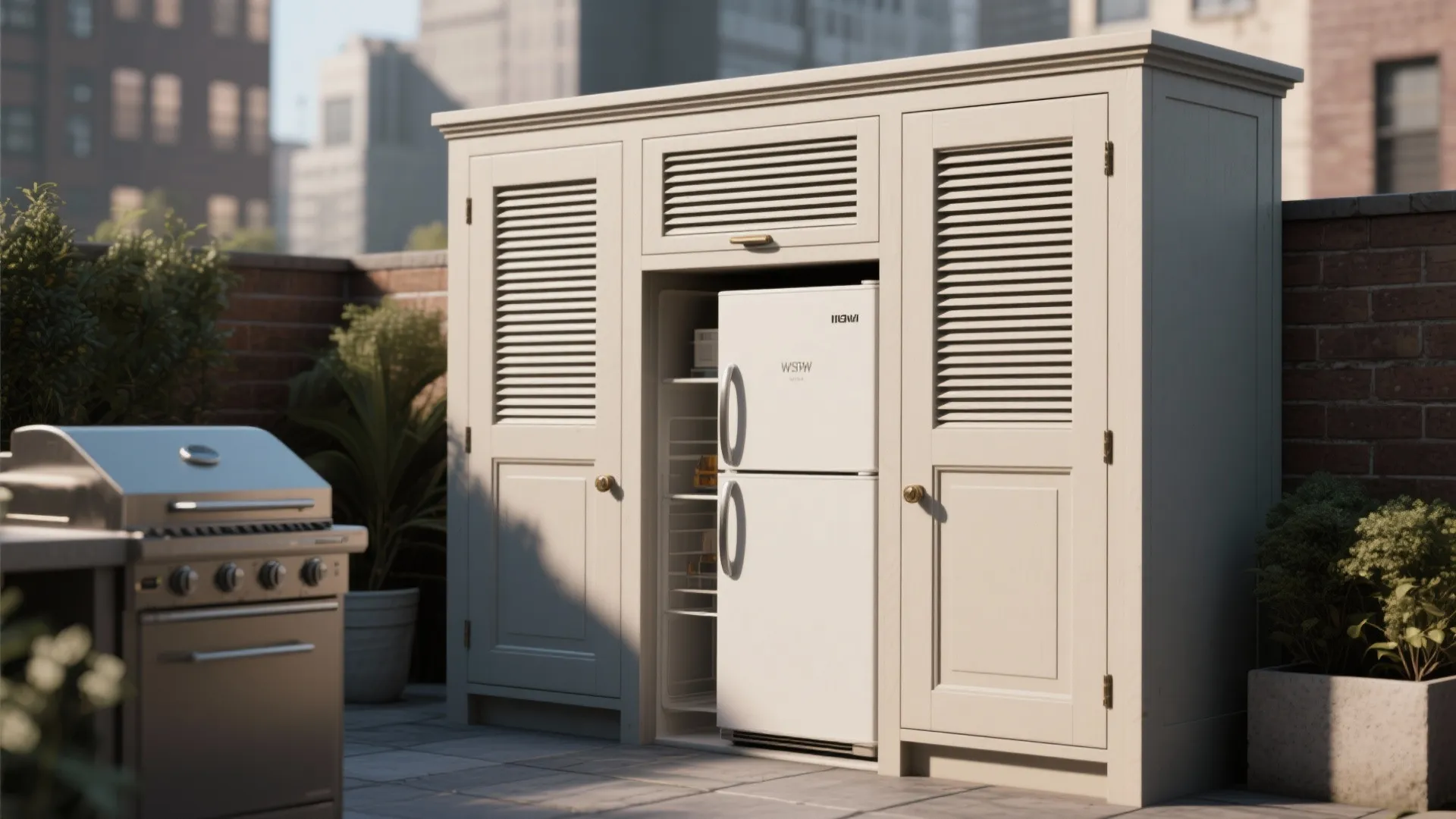 4. Louvered Vent Doors for Built-in Appliances