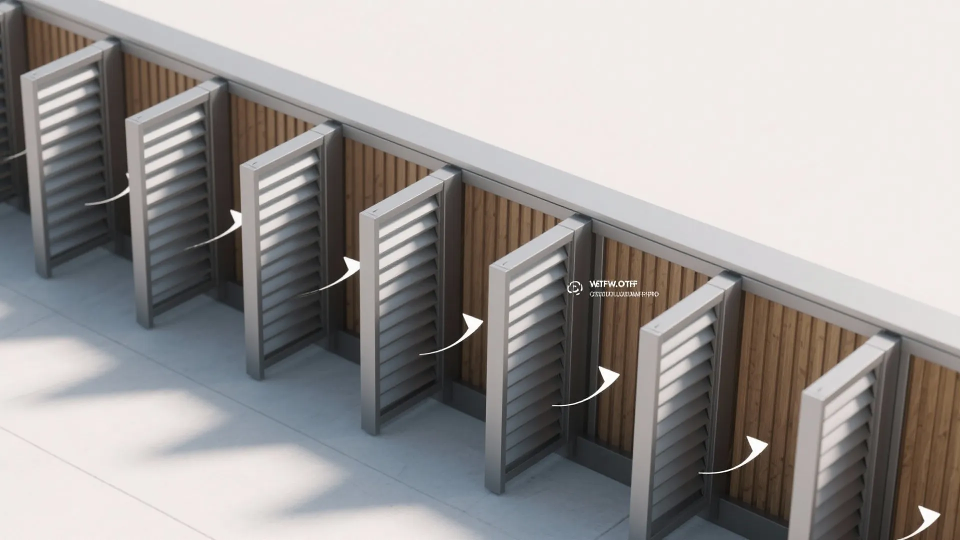 3) Horizontal Louvers with Adjustable Privacy