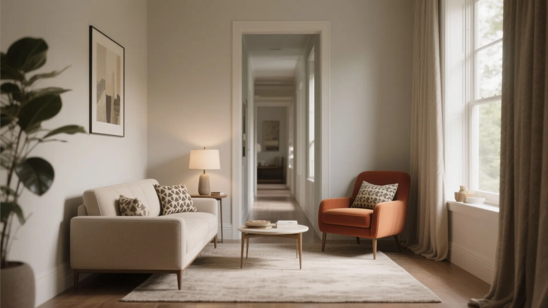 3. Mix a loveseat with an accent chair for flexibility