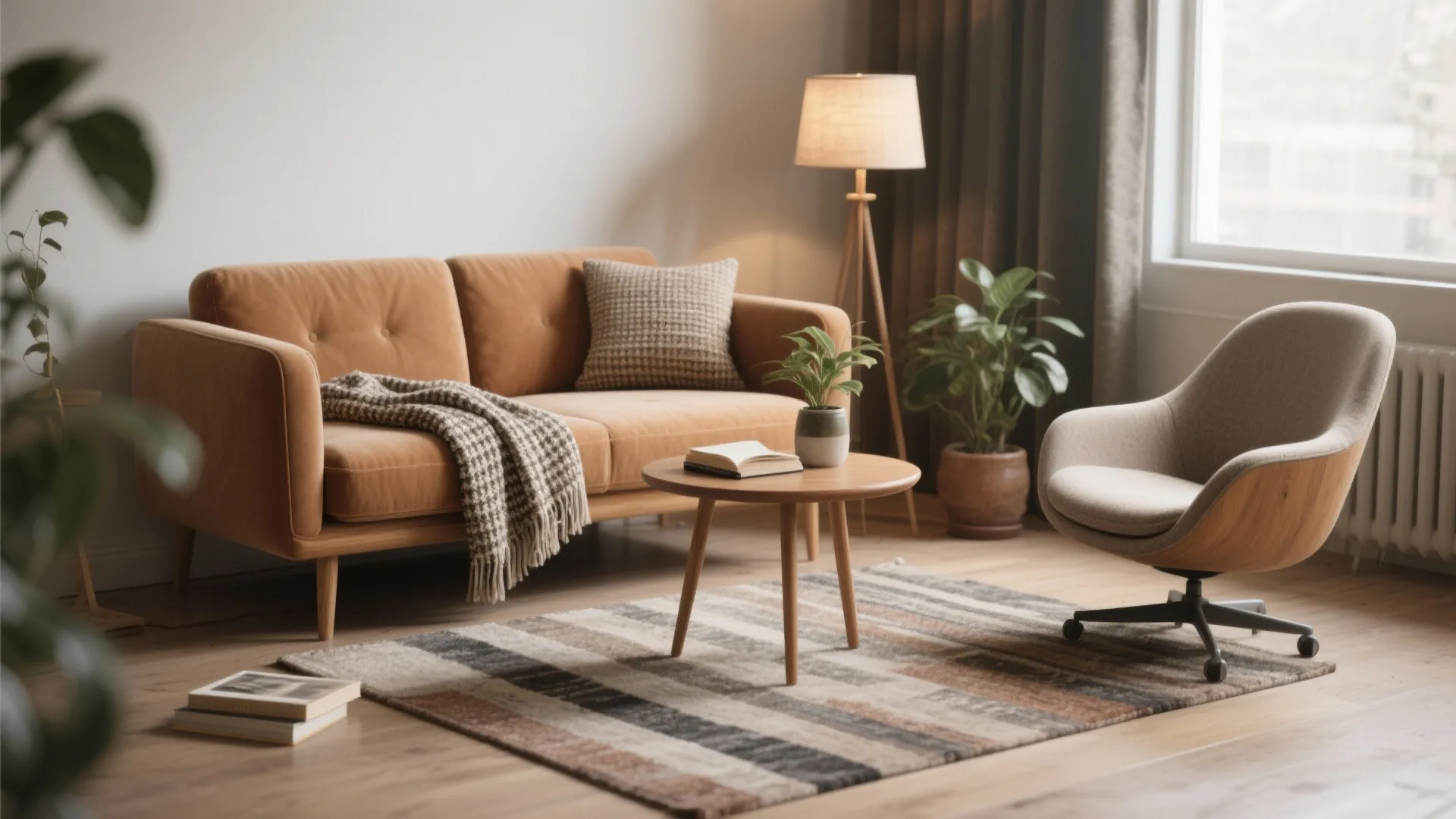 2. Embrace a loveseat with an accent chair