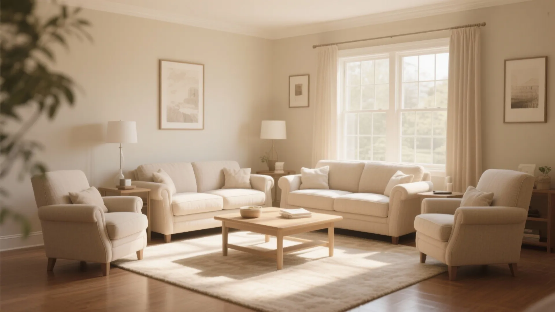 Loveseat Paired with Armchairs
