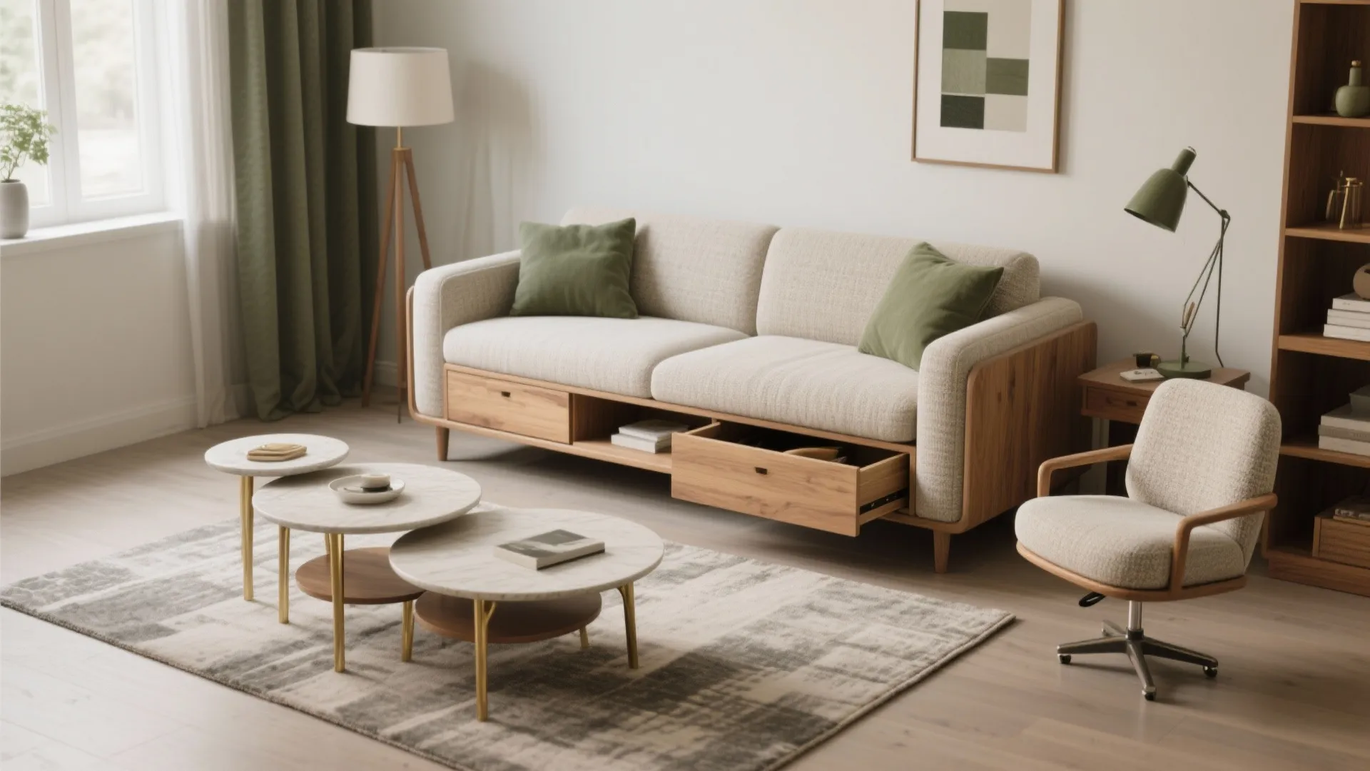 Loveseat + Accent Chair: Flexible Seating Without Bulk