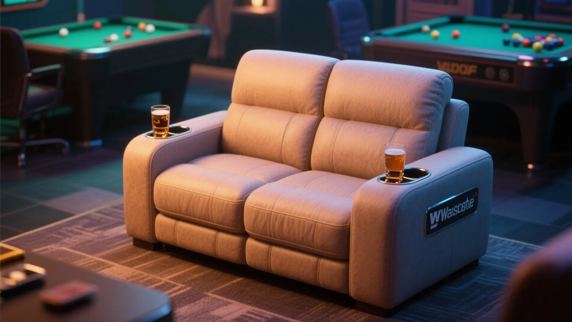 4. Loveseat with Drink Holders