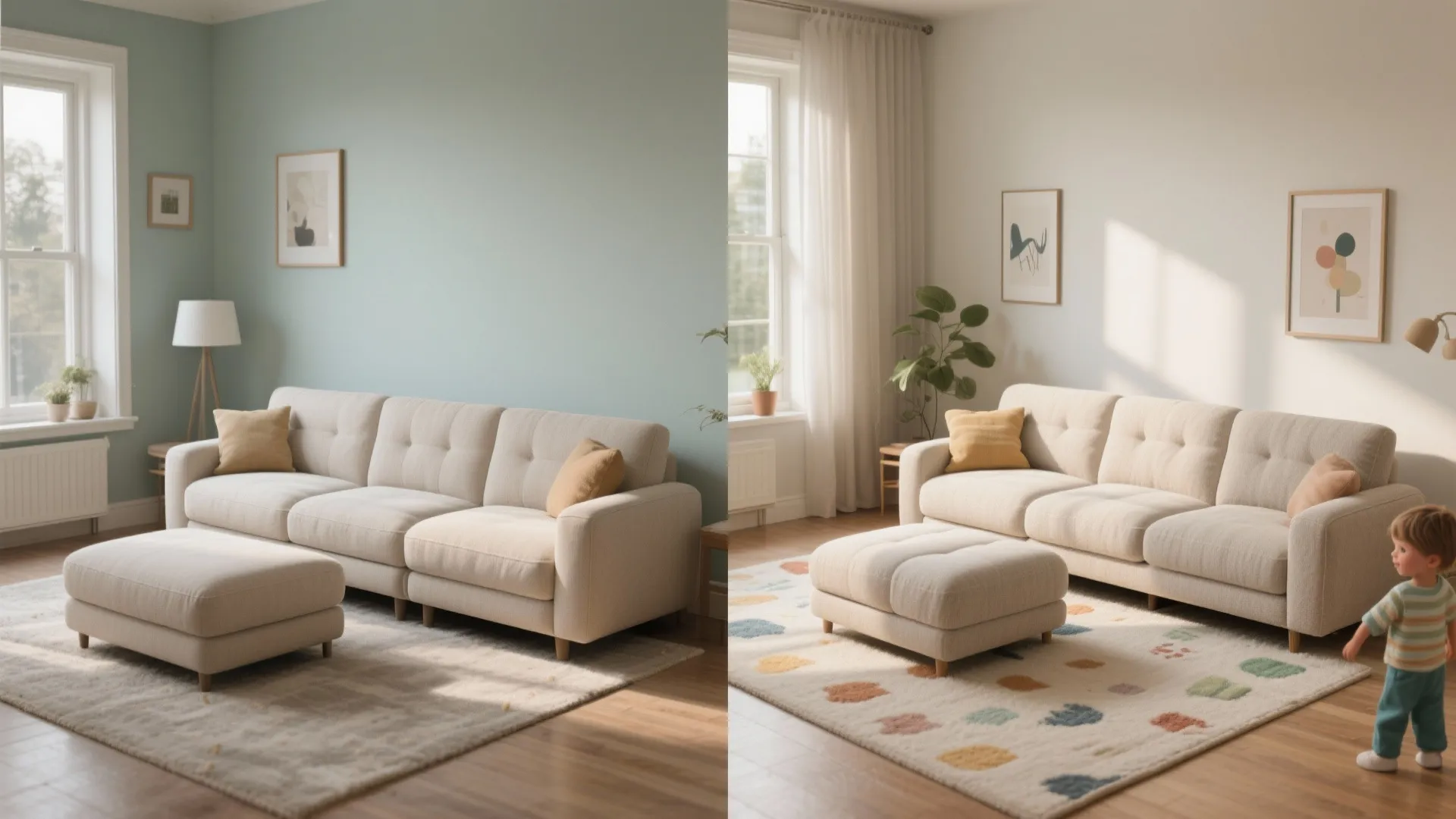 4. Loveseat plus ottoman — flexible and budget-friendly