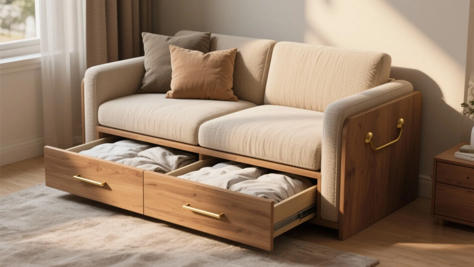 2. Loveseat sleepers with storage underneath