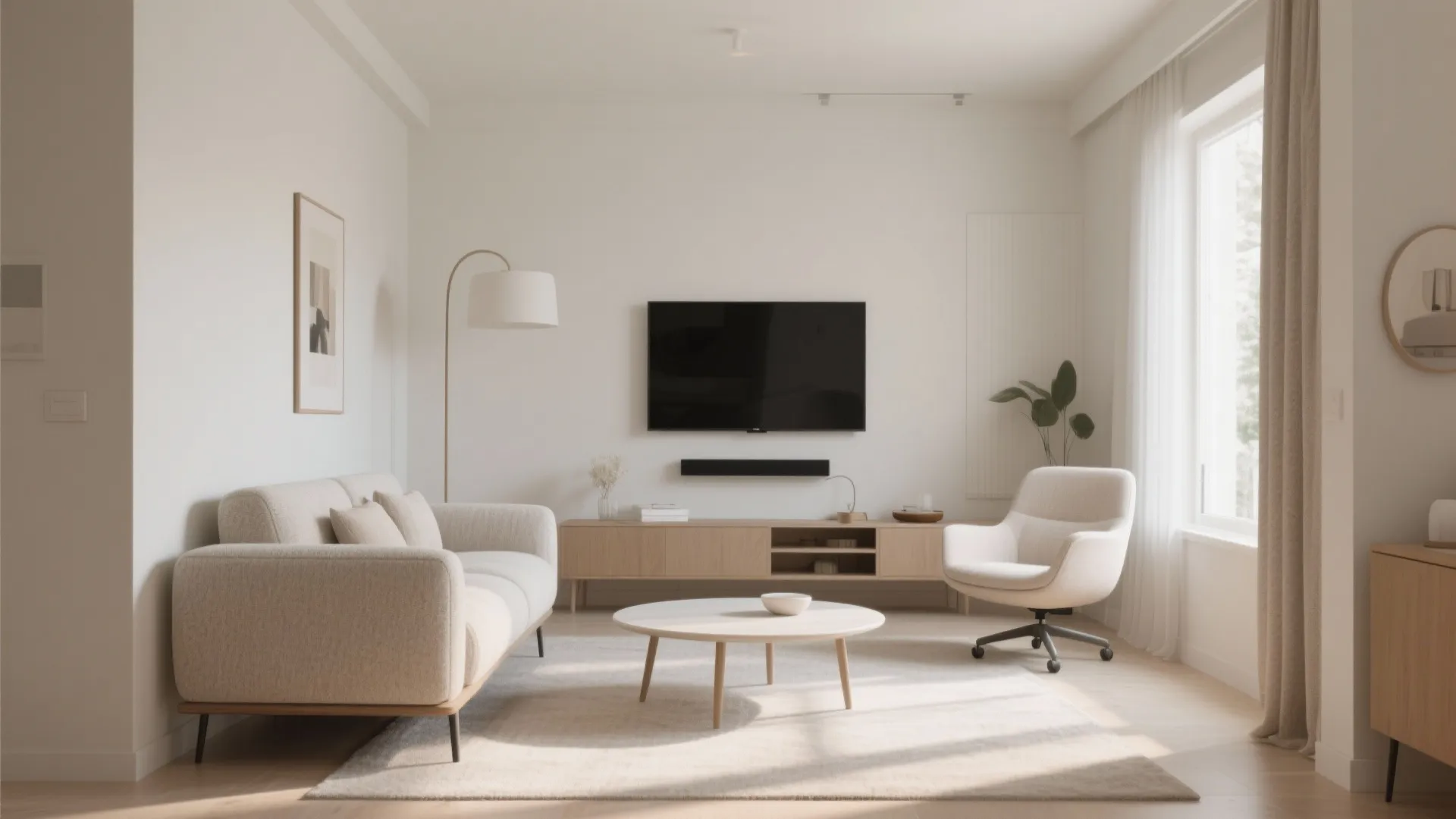 Compact seating layout: loveseat + single chair