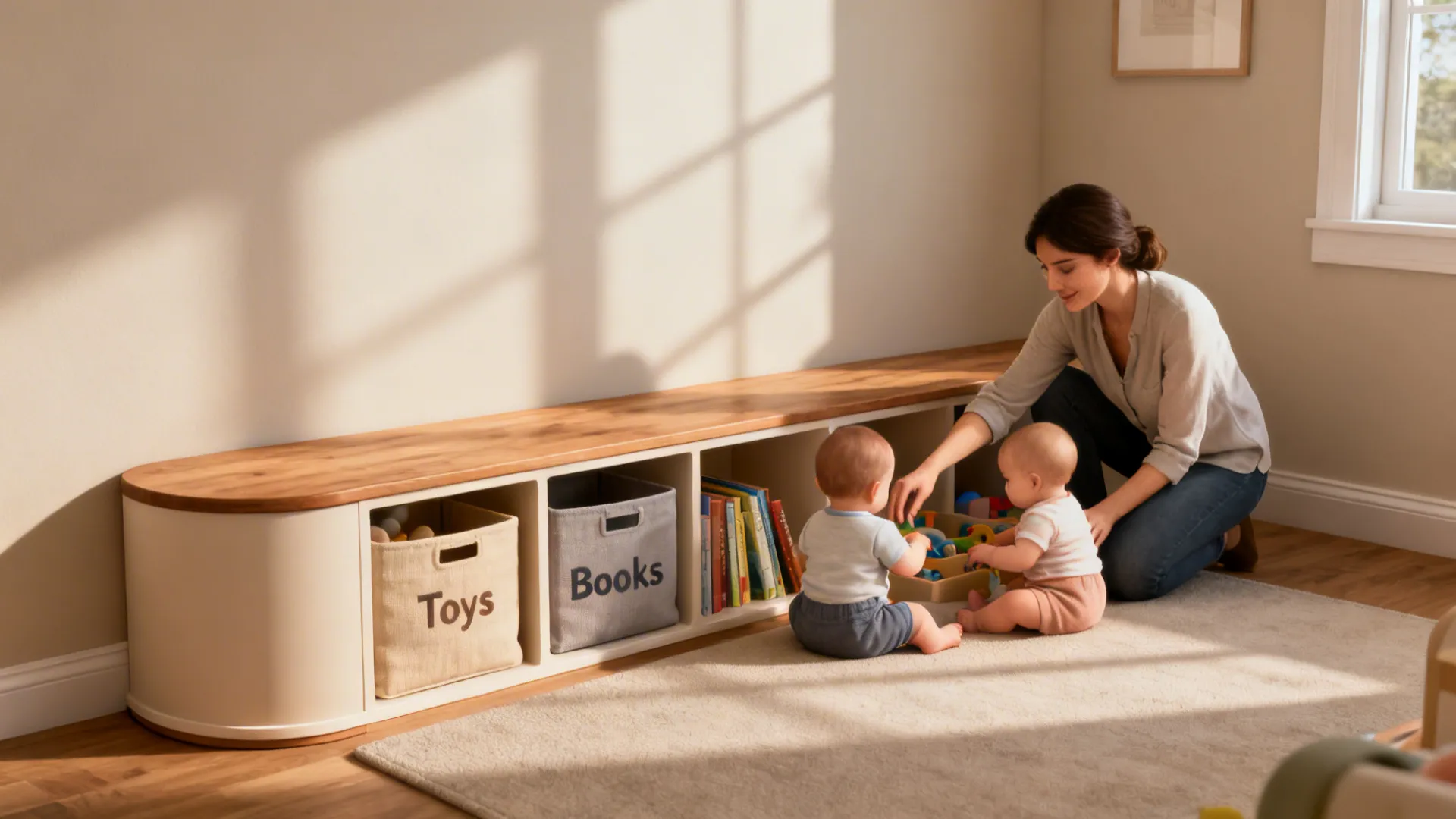 2. Built-in storage at low heights